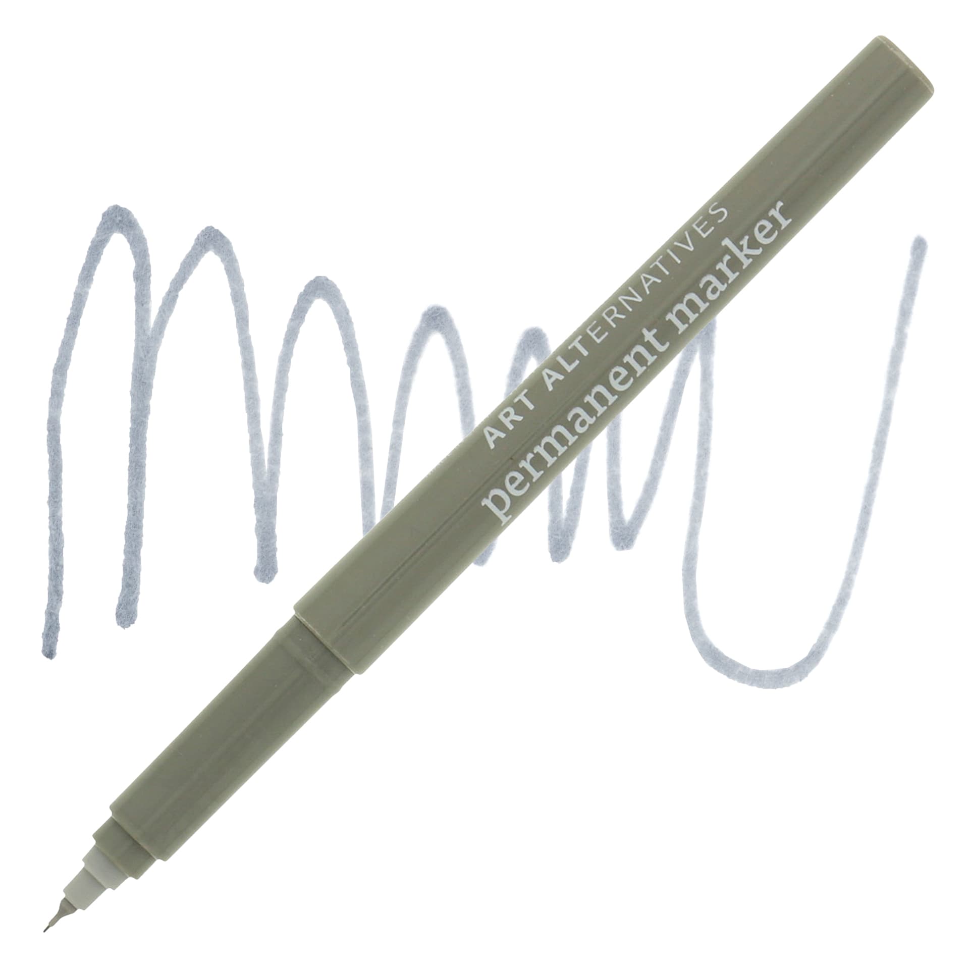 Art Alternatives Permanent Extra Fine Marker - Gray Marker and swatch