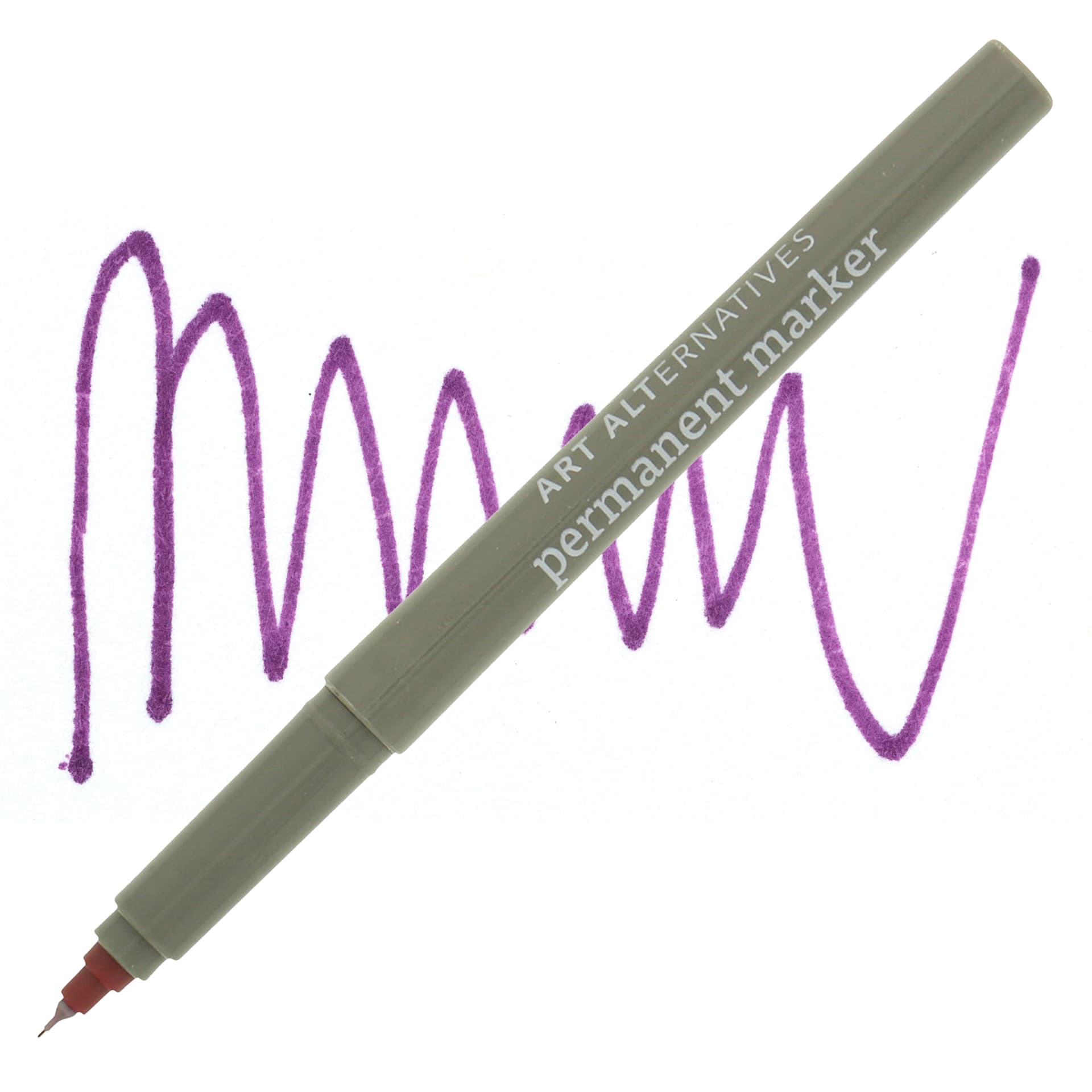 Art Alternatives Permanent Extra Fine Marker - Berry Marker and Swatch