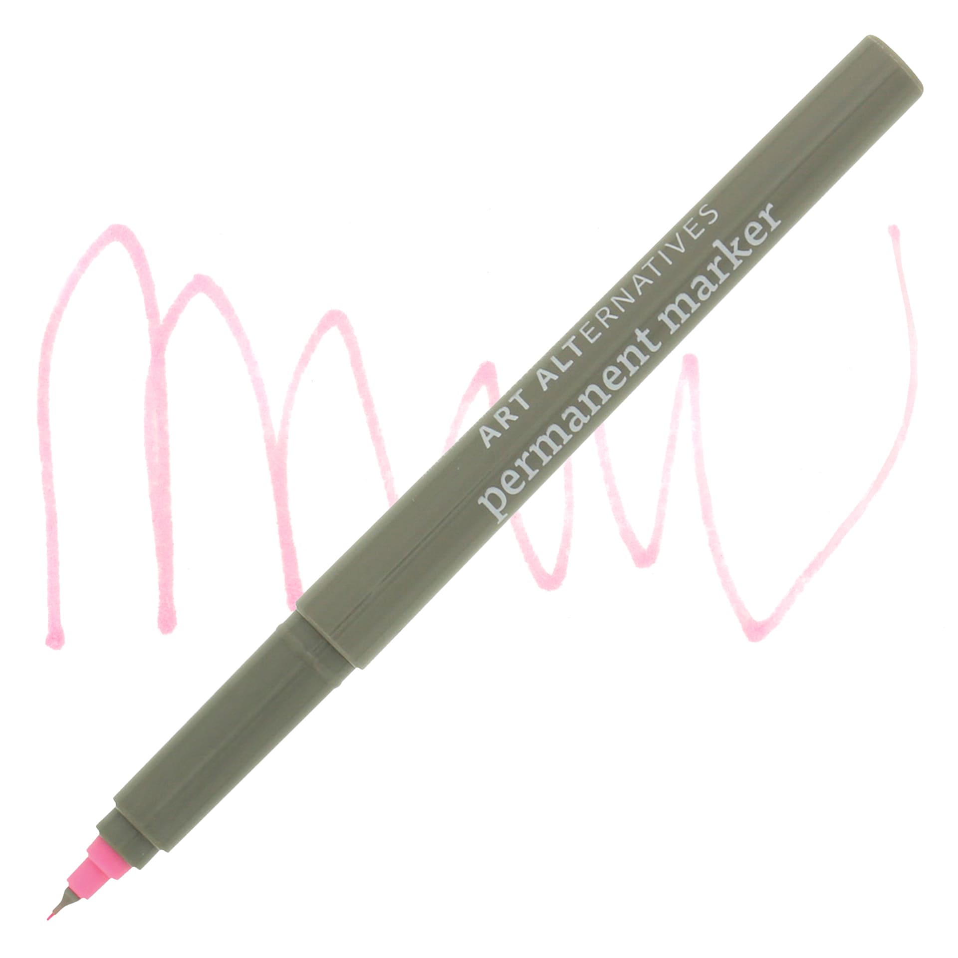 Art Alternatives Permanent Extra Fine Marker - Pink Marker and Swatch