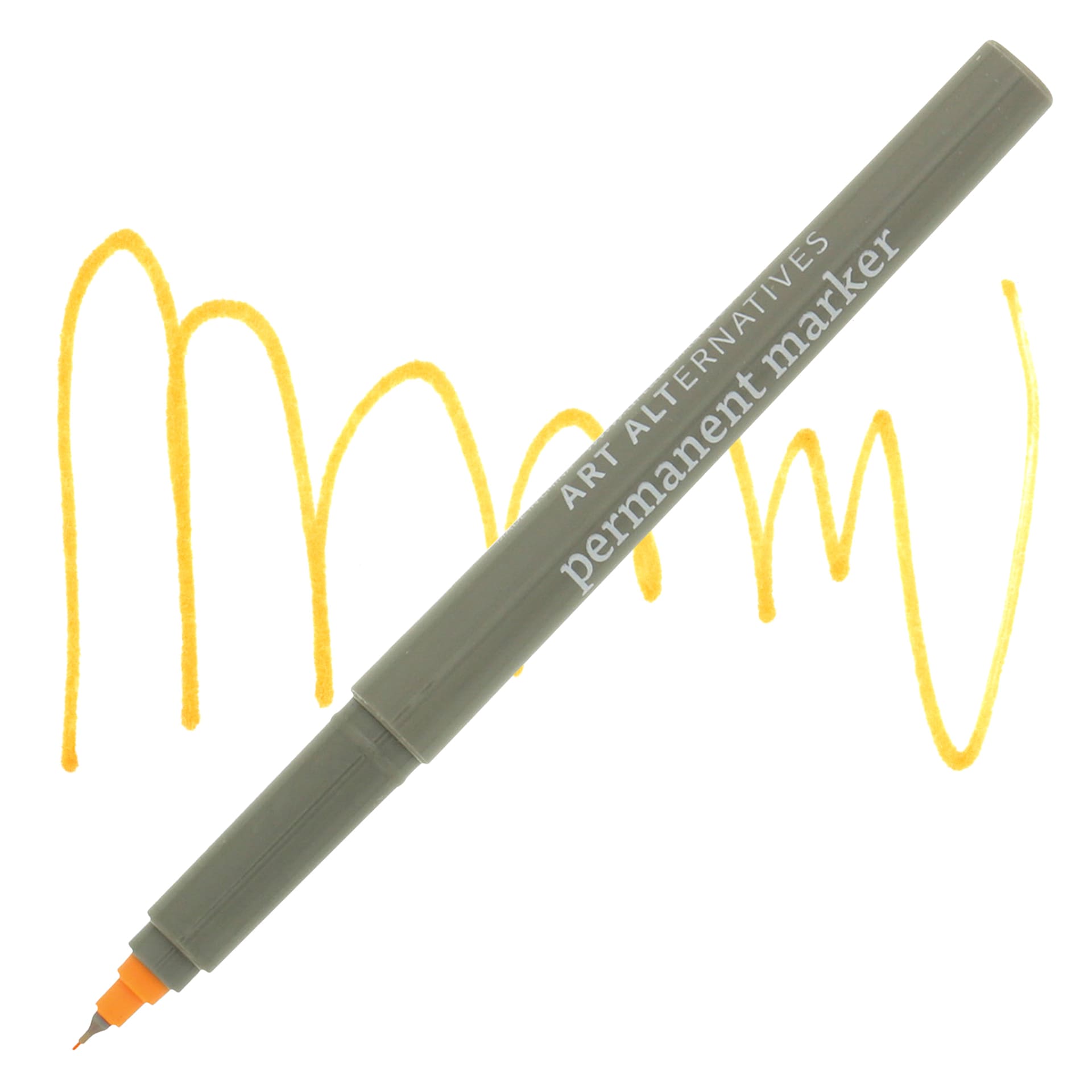 Art Alternatives Permanent Fine Marker - Tangerine Marker and Swatch
