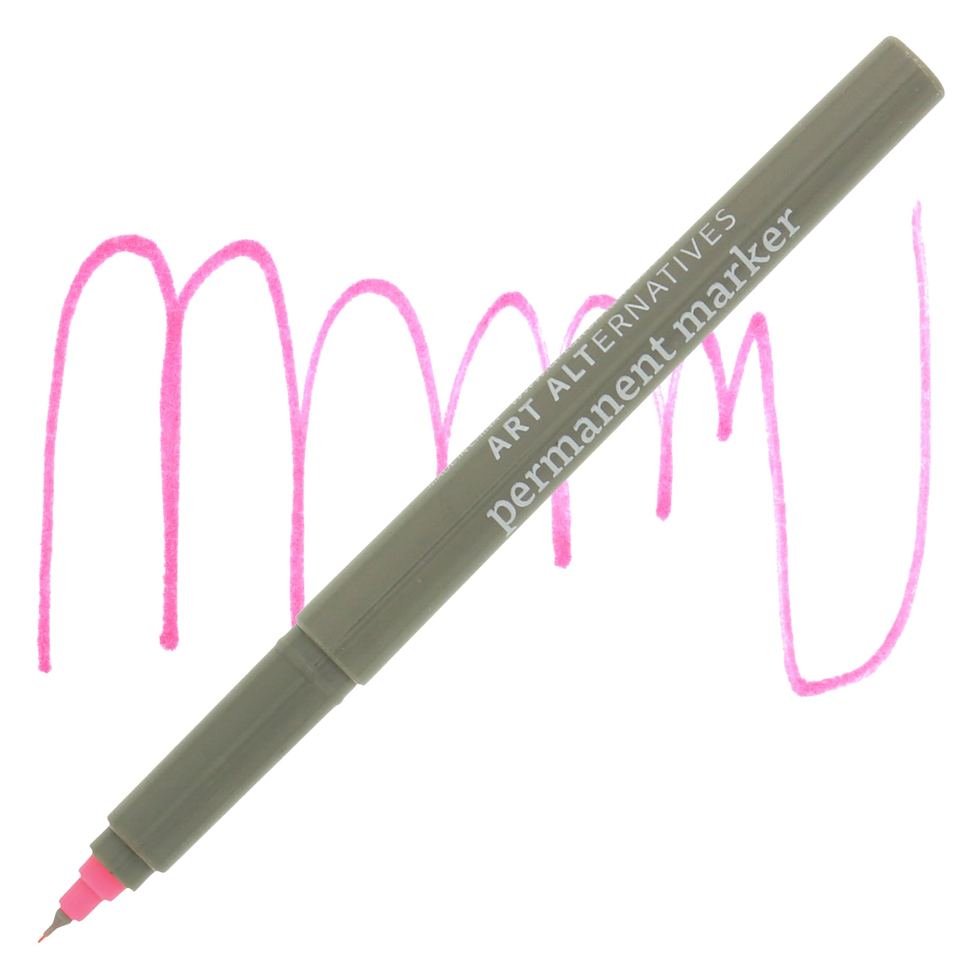 Art Alternatives Permanent Extra Fine Marker - Neon Pink Marker and Swatch