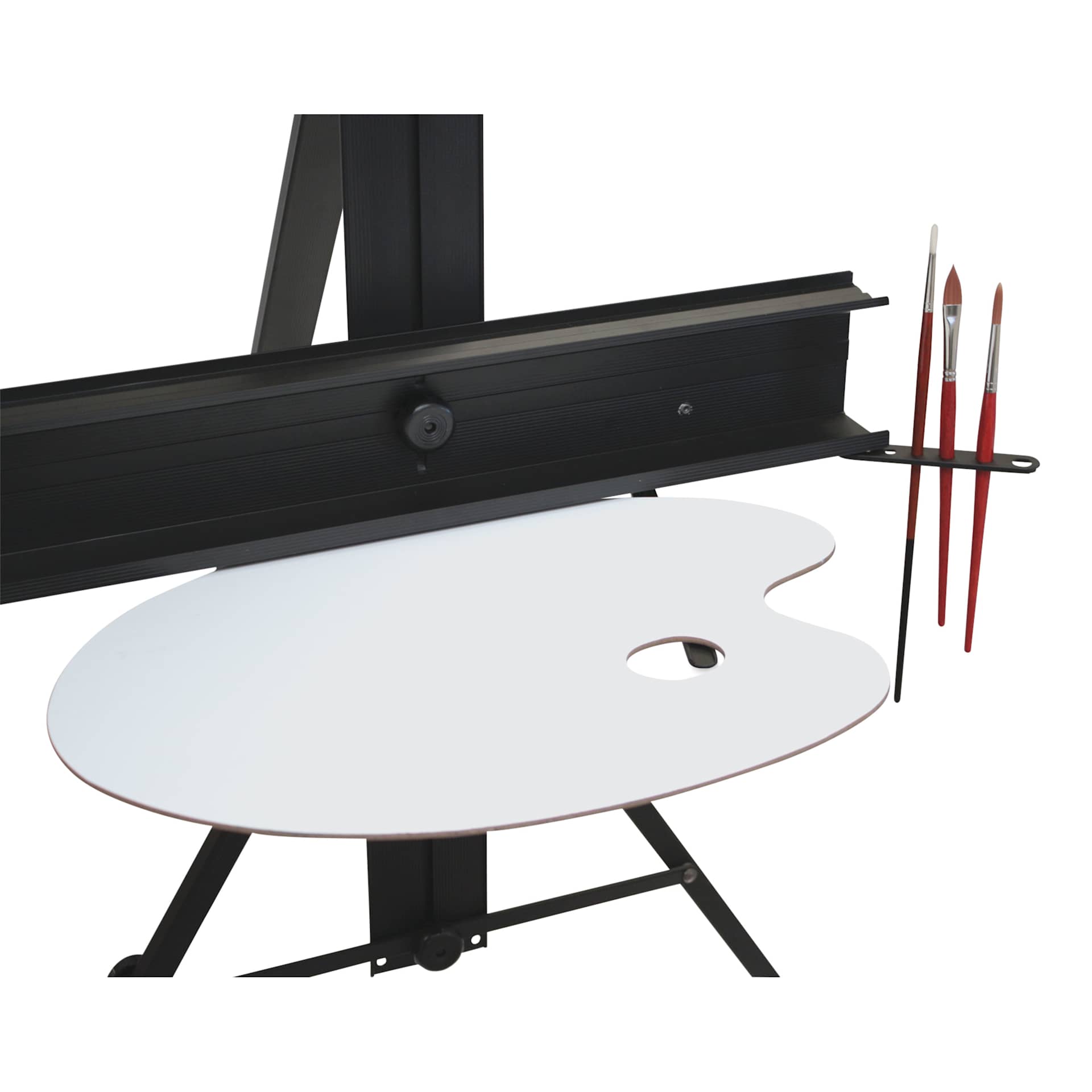 Art Alternatives Single-Mast Easel with palette and paint brushes (sold separately) 