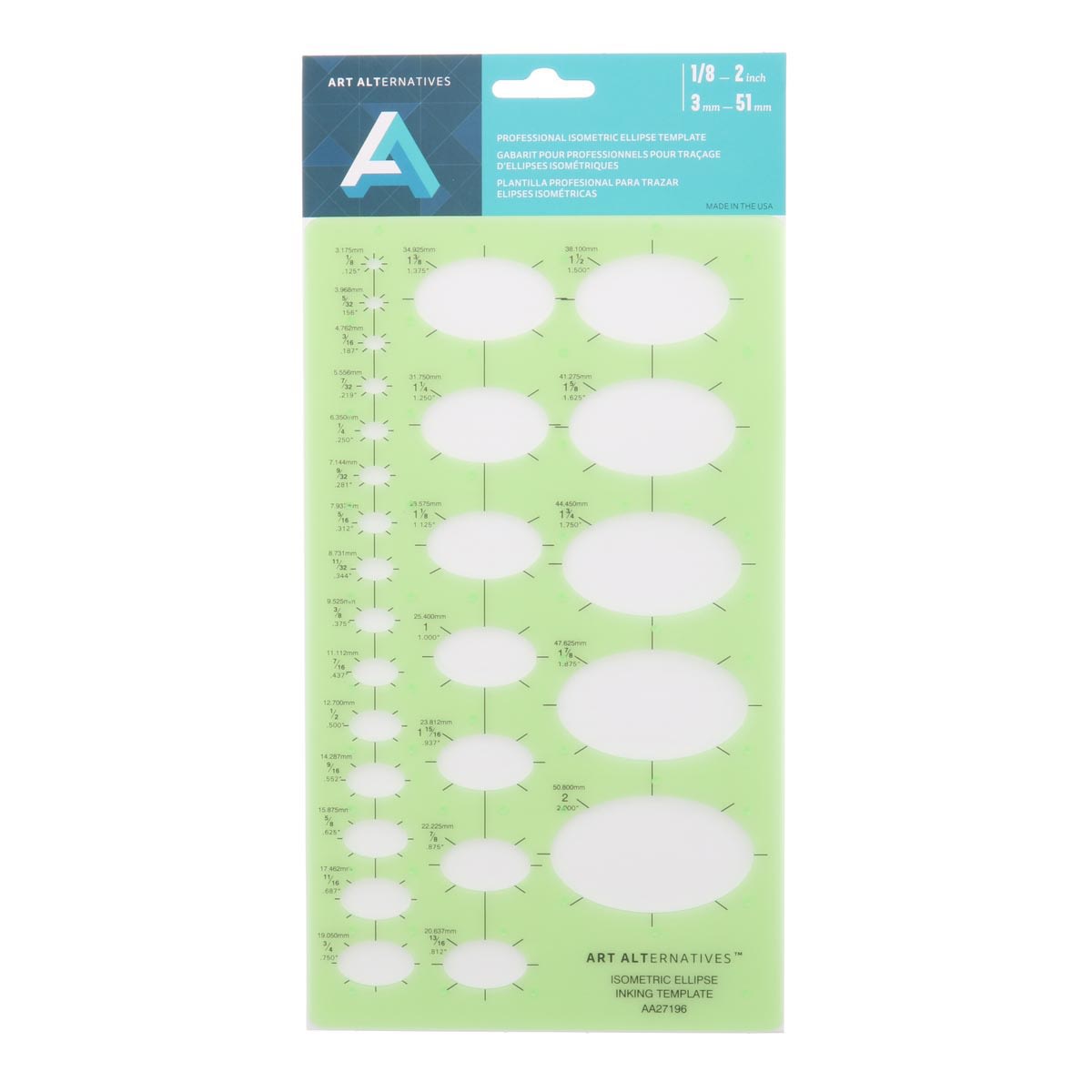Art Alternatives Drafting Template - Isometric Ellipse front of packaging