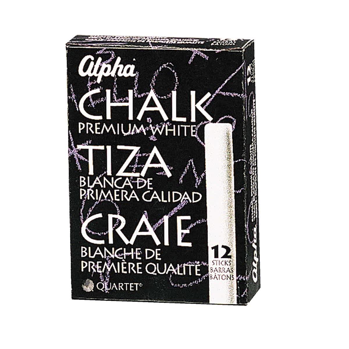 Alpha Golden White Chalk 12 Sticks 3/8"