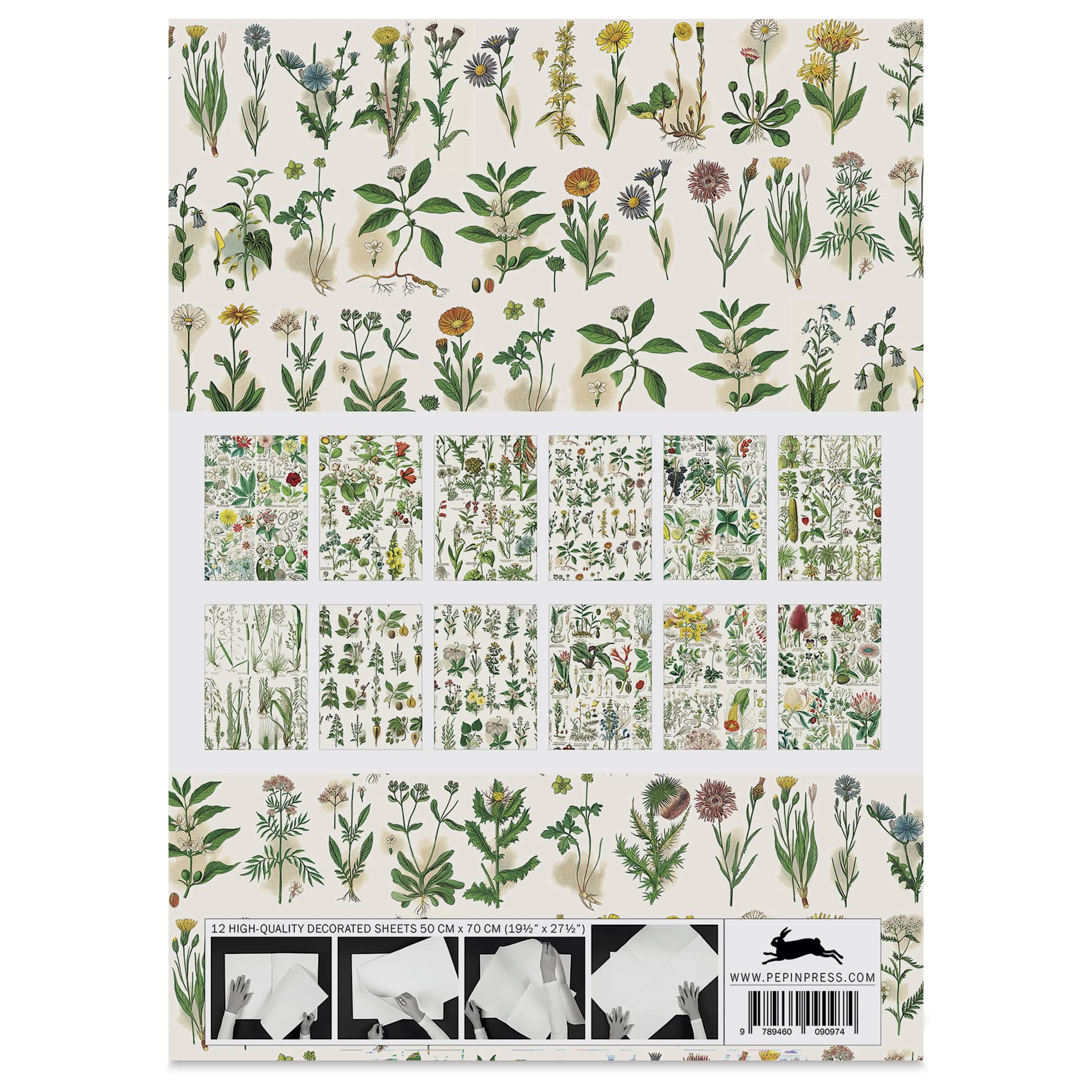 Pepin Press Creative Paper Book - Flora, back of packaging
