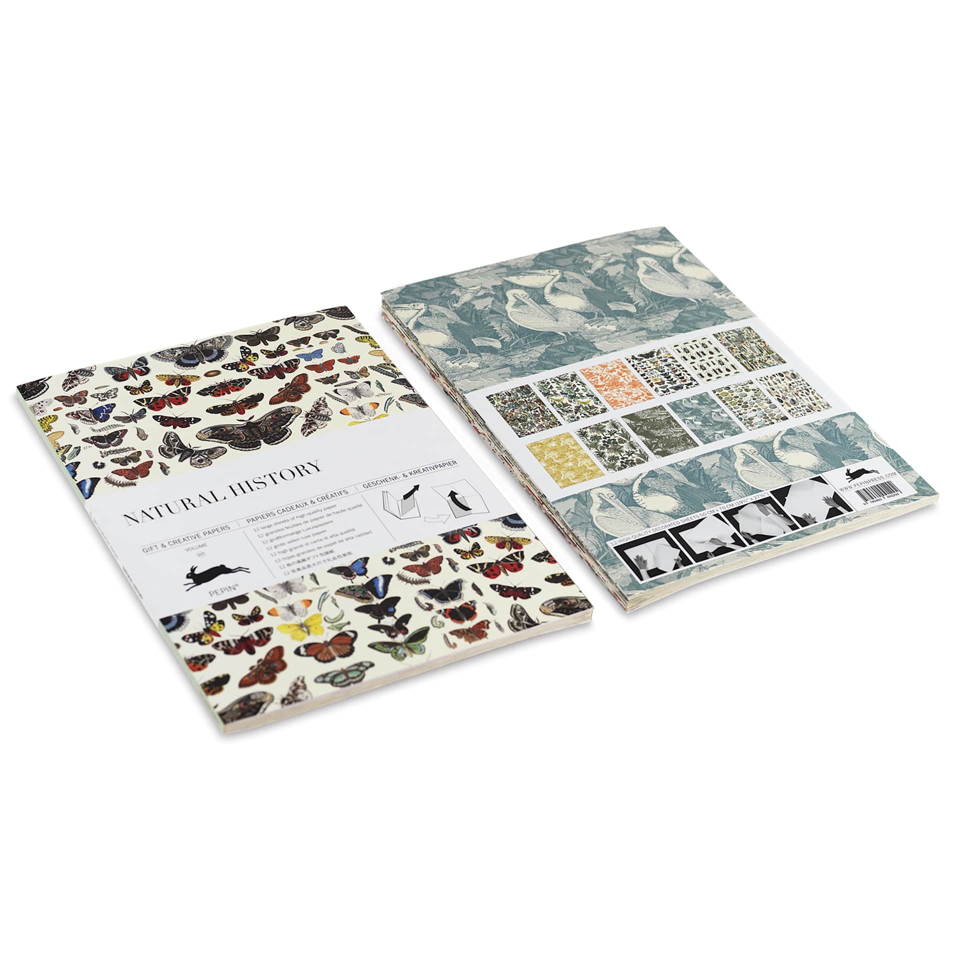 Pepin Press Creative Paper Book - Natural History, front and back of packaging