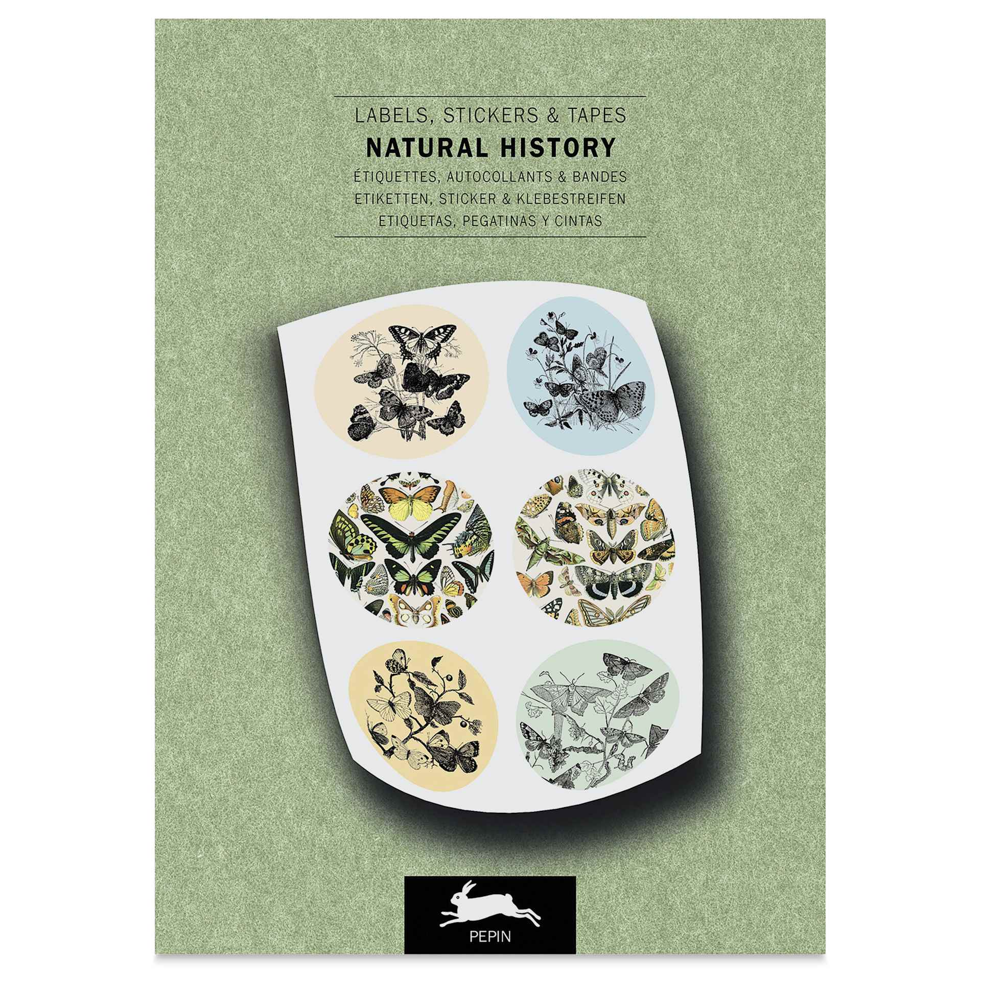 Pepin Press Label, Sticker & Tape Book - Natural History, 6-1/2" x 9-1/2", front cover