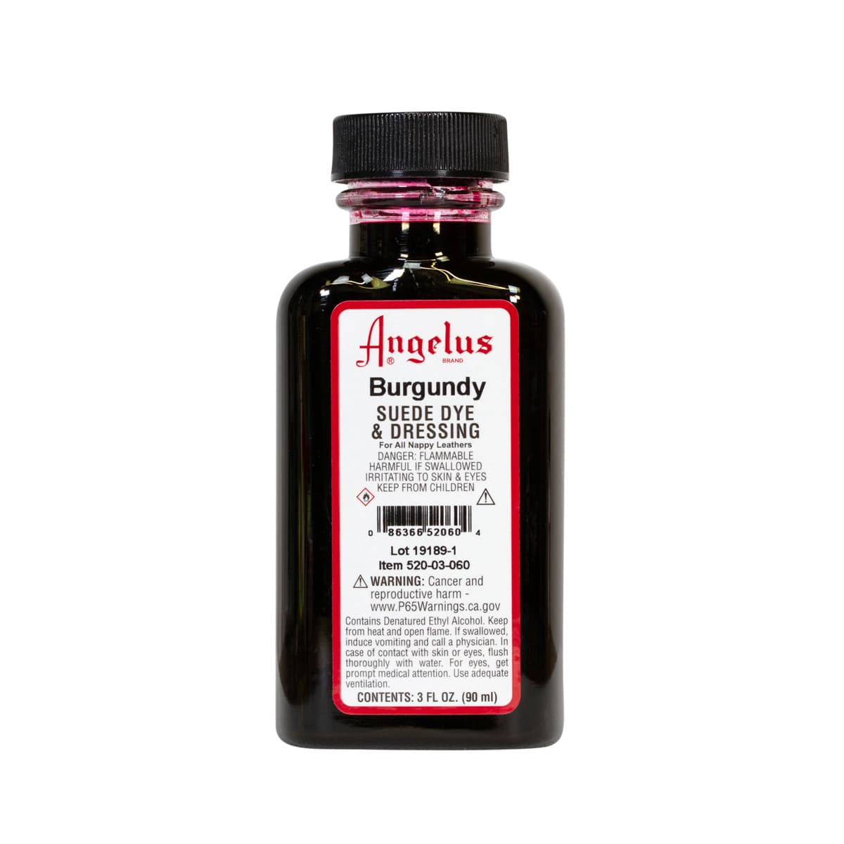 Angelus Suede Dyes Burgundy - 3 oz. Dauber Bottle
