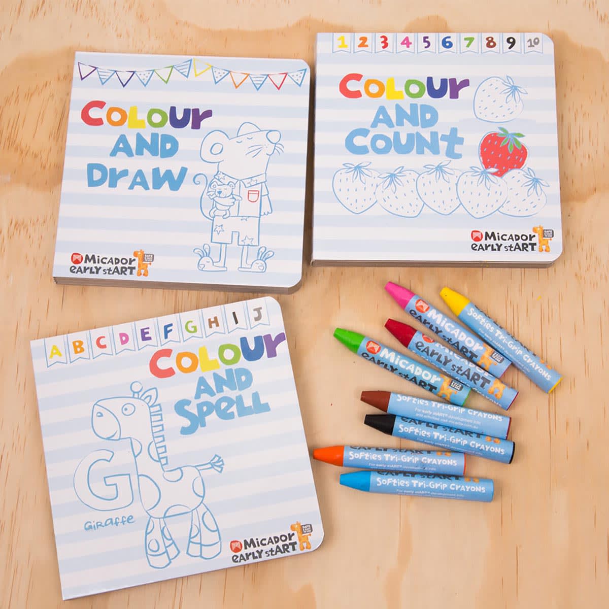 Micador Early Start Colourtivities Board Books, Set of 3