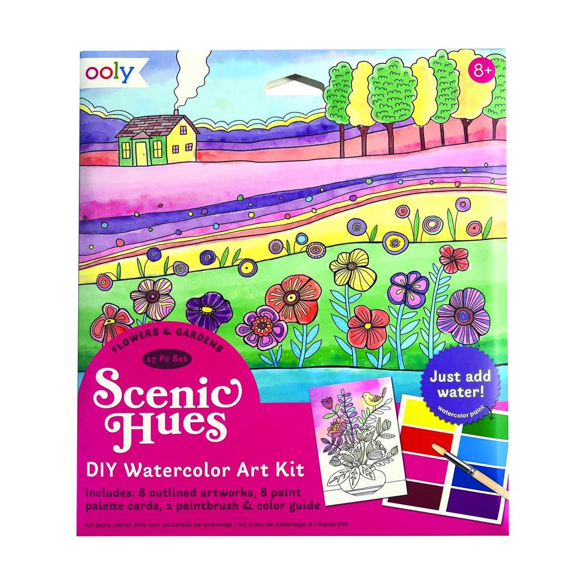 Scenic Hues DIY Watercolor Art Kits Flowers & Gardens