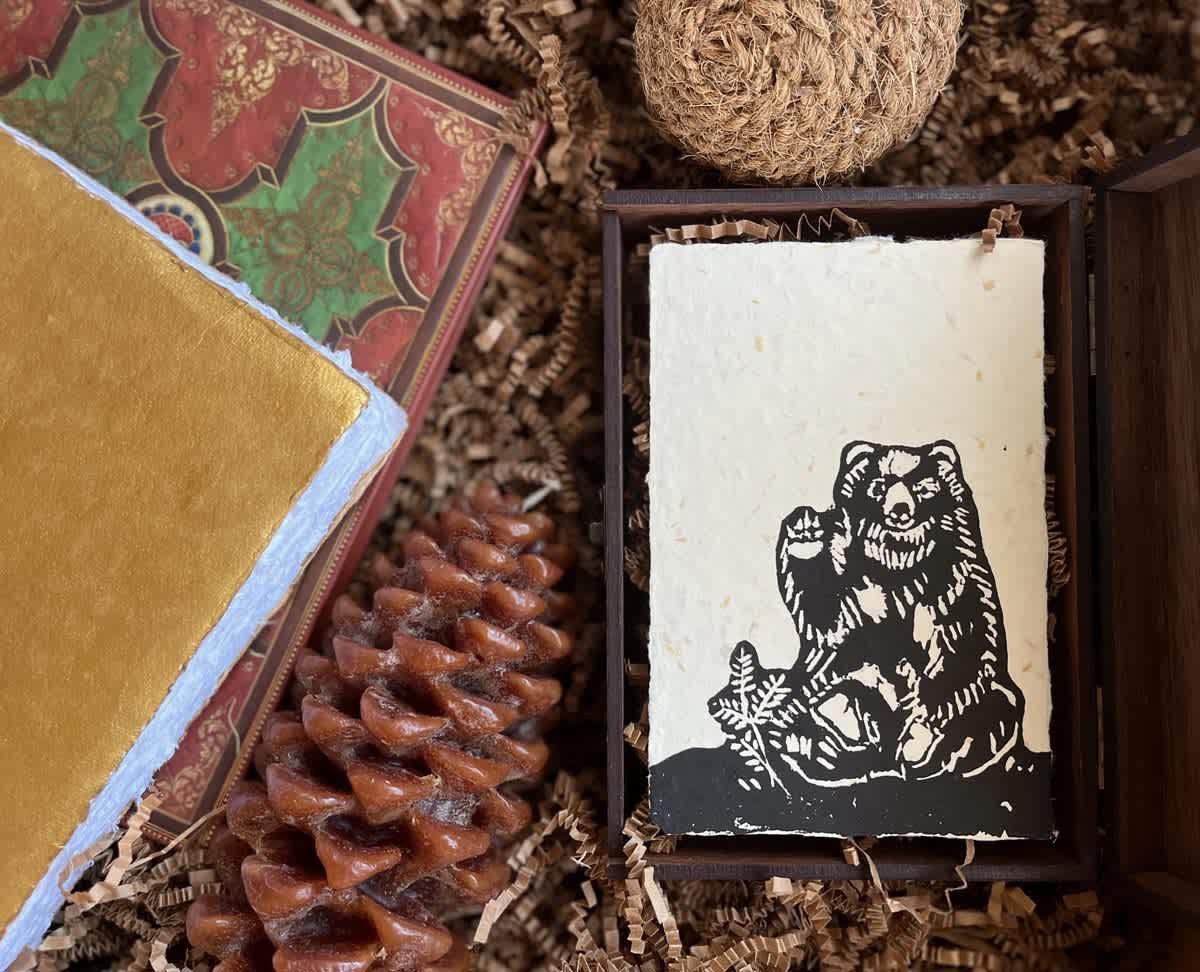 Awagami Postcards, Set of 10 - Sawdust/Wood Colors