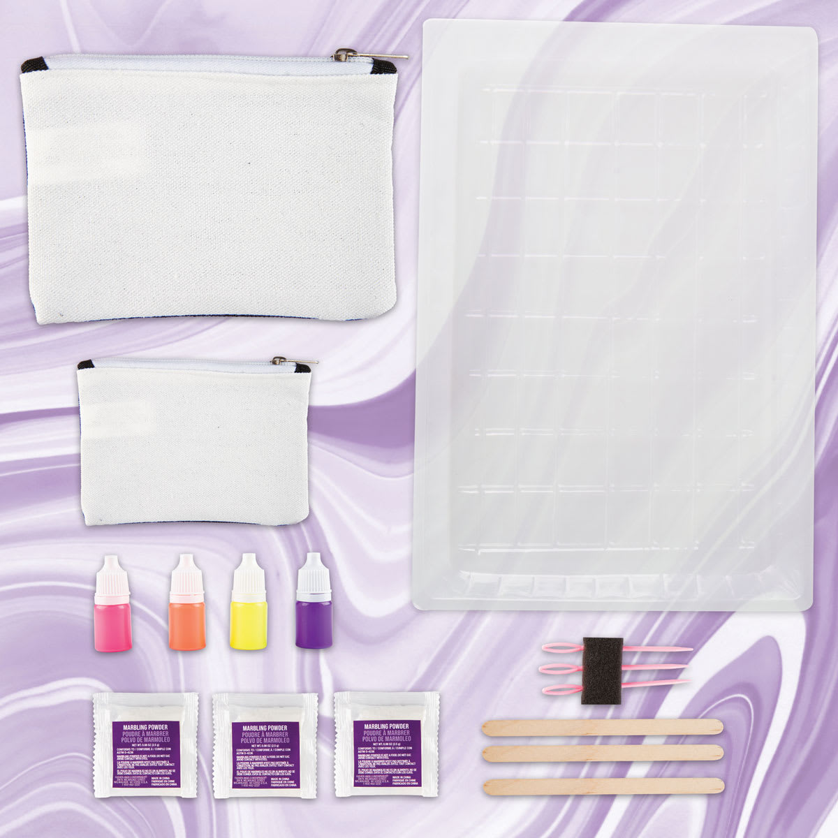 Fashion Angels Marble Dye Pouch Kit (set contents)