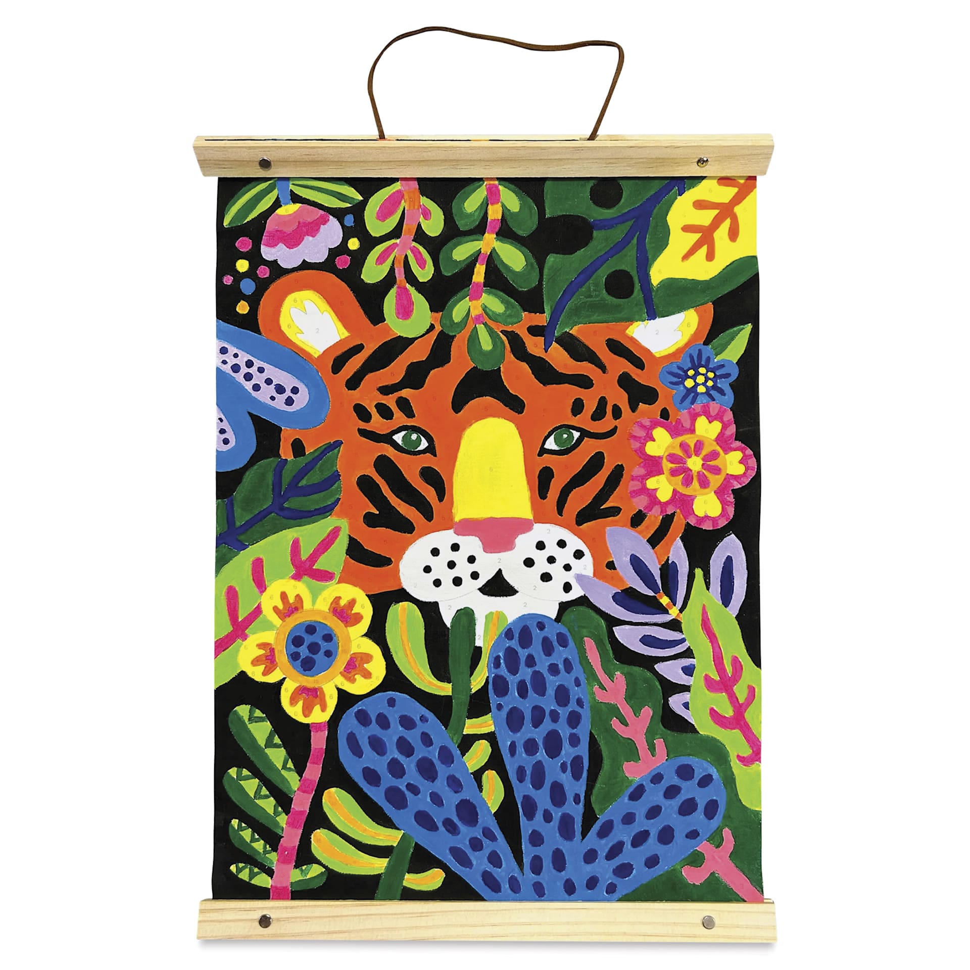 Paint-By-Number Canvas Kit, Tiger Eyes, finished canvas kit
