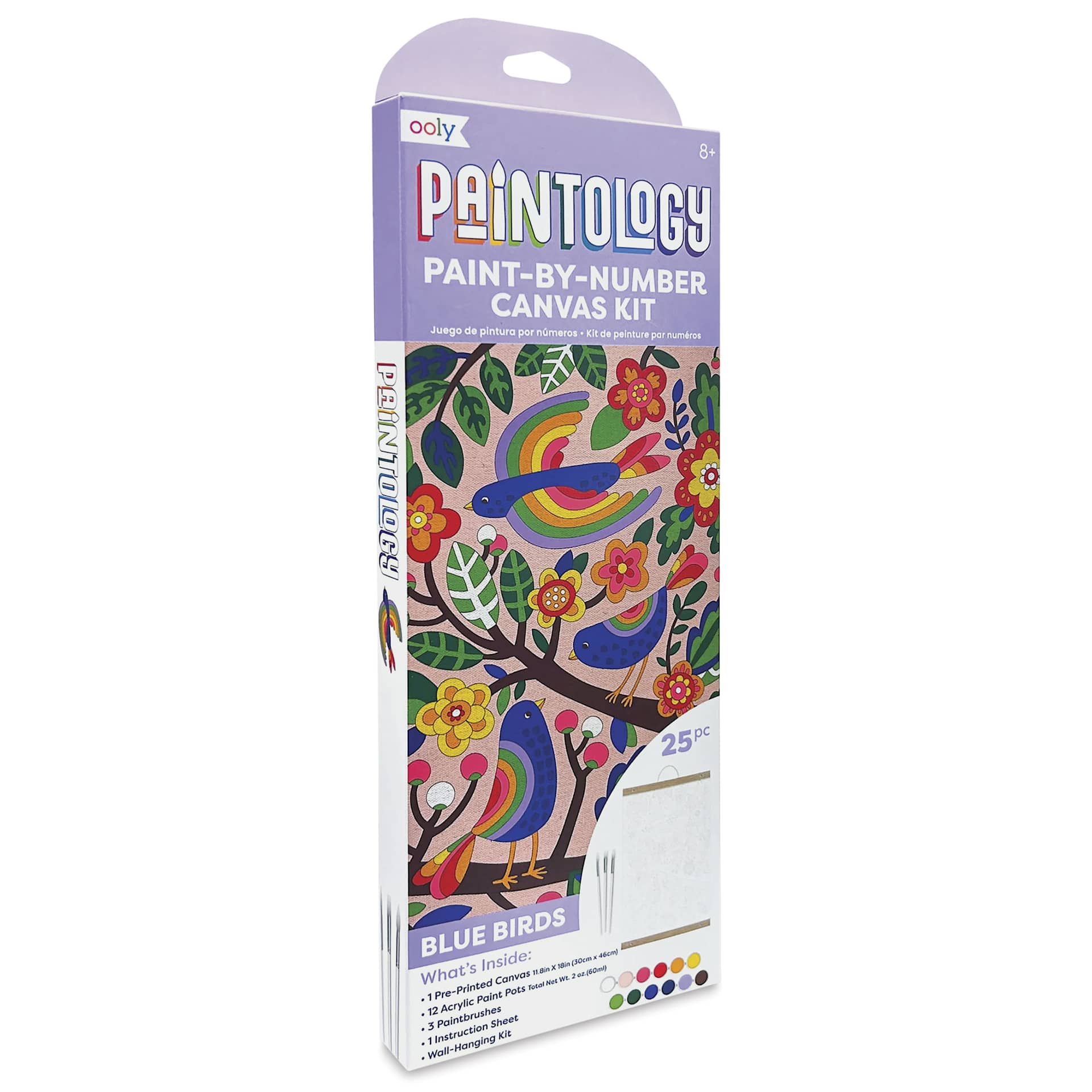 Ooly Paintology Paint-By-Number Canvas Kit - Blue Birds