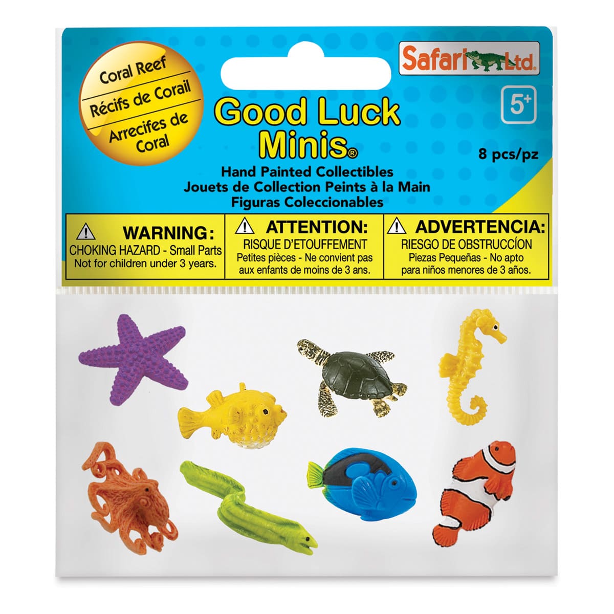 Safari Ltd Good Luck Minis Fun Packs- Coral Reef creatures package, front view