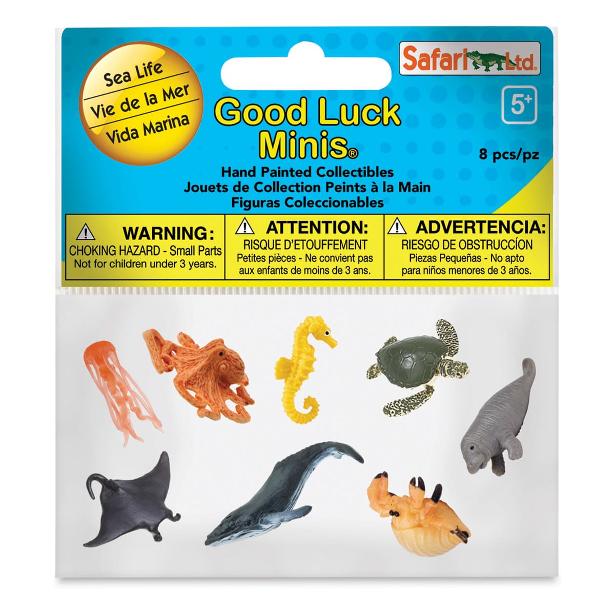 Safari Ltd Good Luck Minis Fun Packs- Sea Life creature package, front view