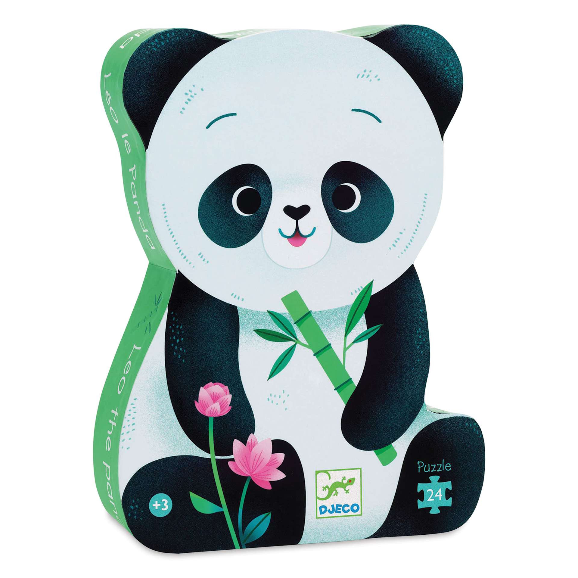 Djeco Silhouette Puzzle - Front view of Leo the Panda package