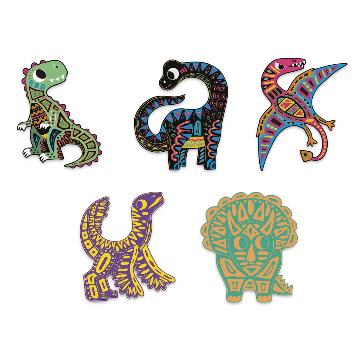 Janod Dinosaur Cut-Outs Scratch Art Kit