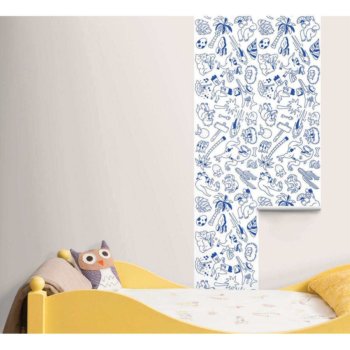 Omy Stick-It Adhesive Dinos Coloring Roll (applied to wall)