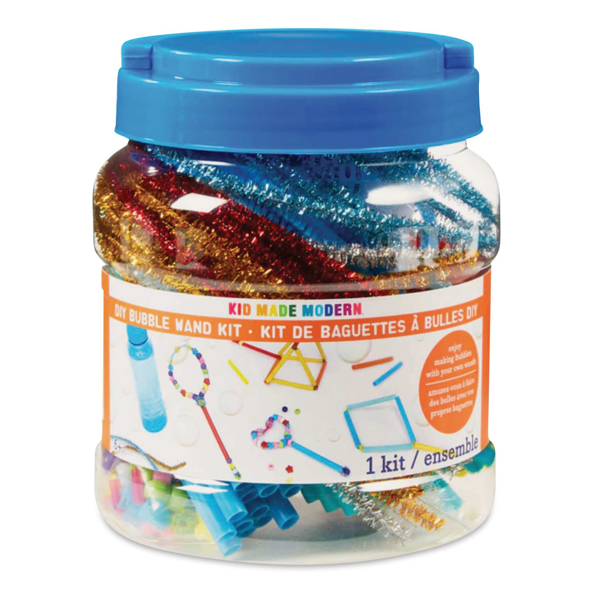 Kid Made Modern DIY Bubble Wand Kit (Front of jar)
