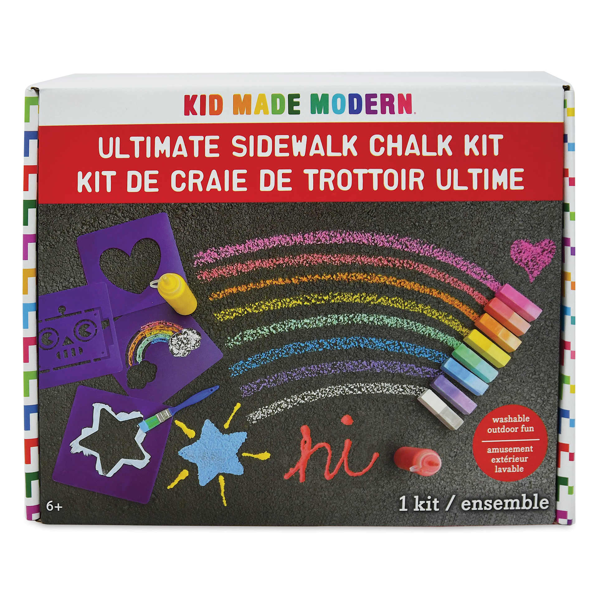 Kid Made Modern Ultimate Sidewalk Chalk Kit, front of the packaging. 