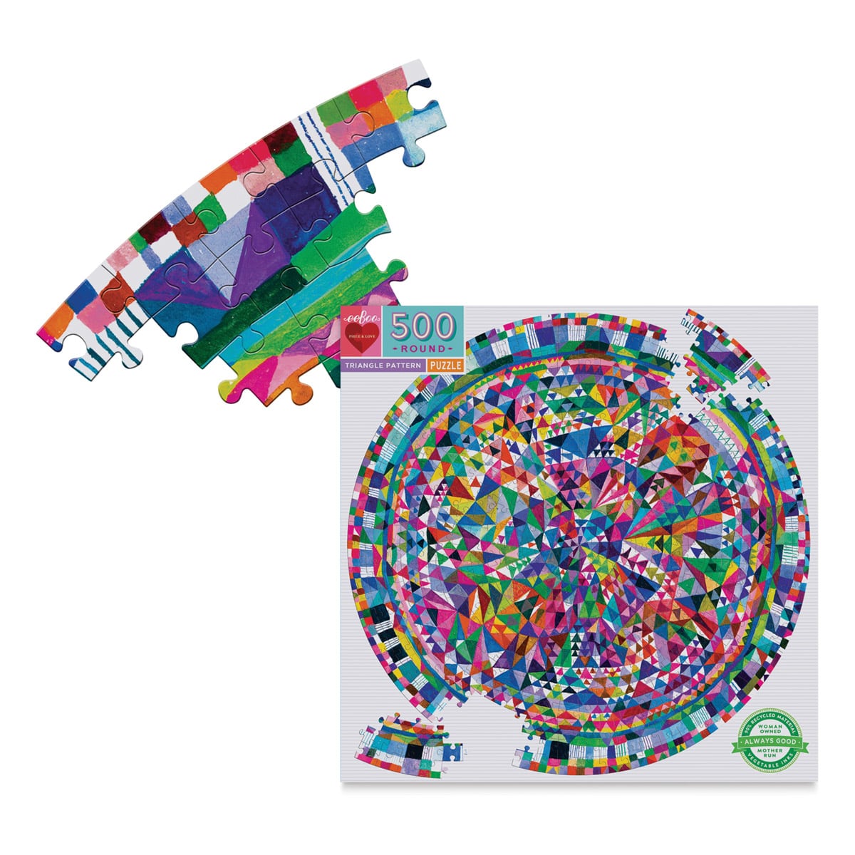 Eeboo Triangle Pattern Puzzle Pieces with Box