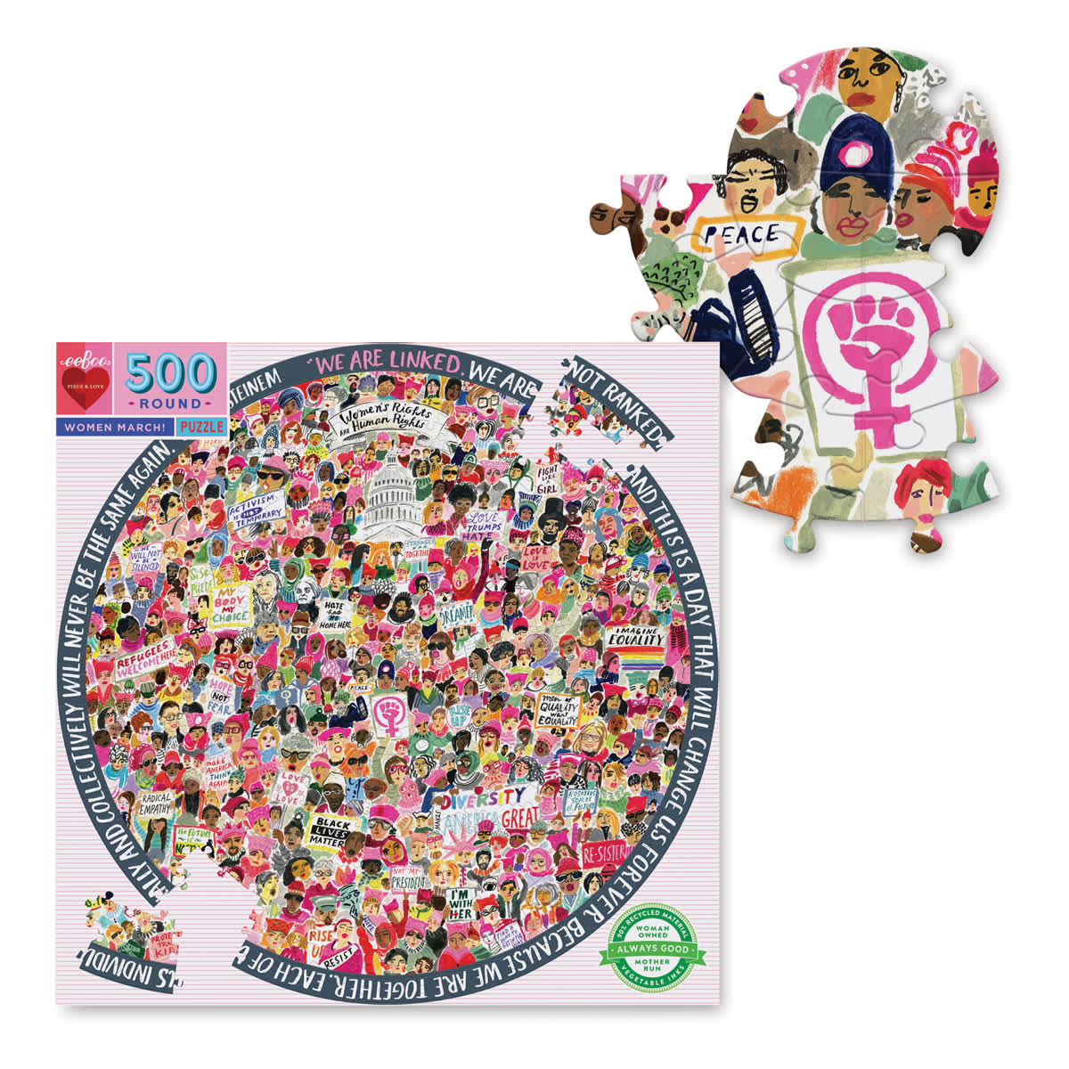 Women's March Puzzle Pieces with Box