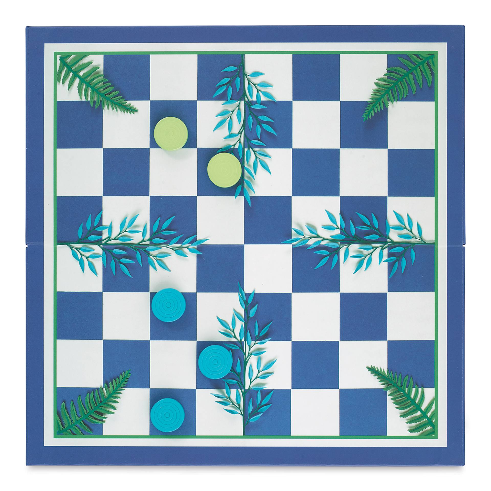 Galison Botanica 2 in 1 Travel Game Set (Checkerboard with game pieces)