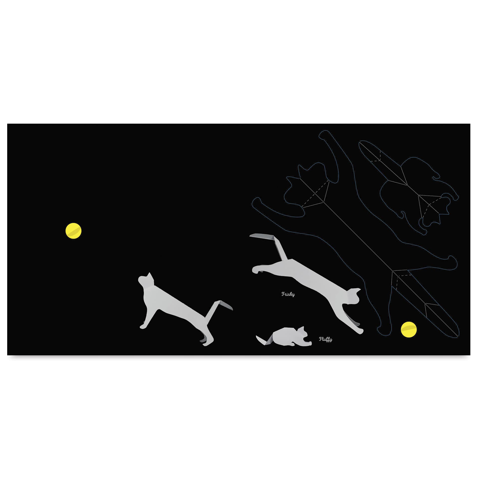 Origanimo Cats: Fold and Play Activity Book, cat chasing a ball