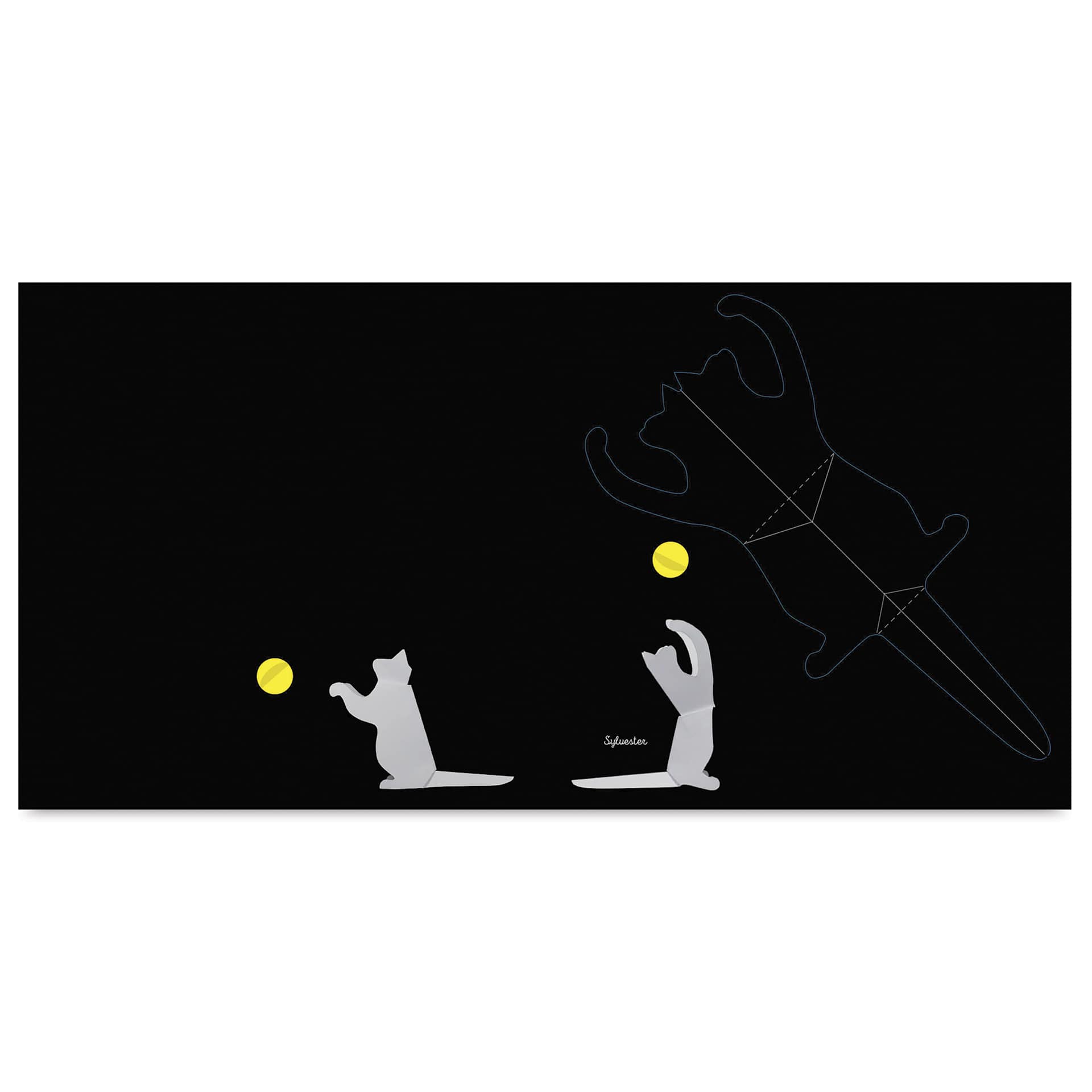 Origanimo Cats: Fold and Play Activity Book, cat bouncing a ball