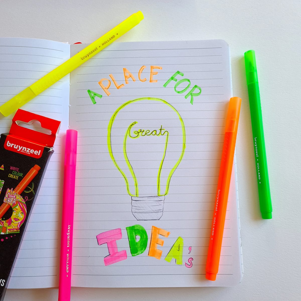 Highlighter Set 4-Highlighter Slim Neon Colors Set