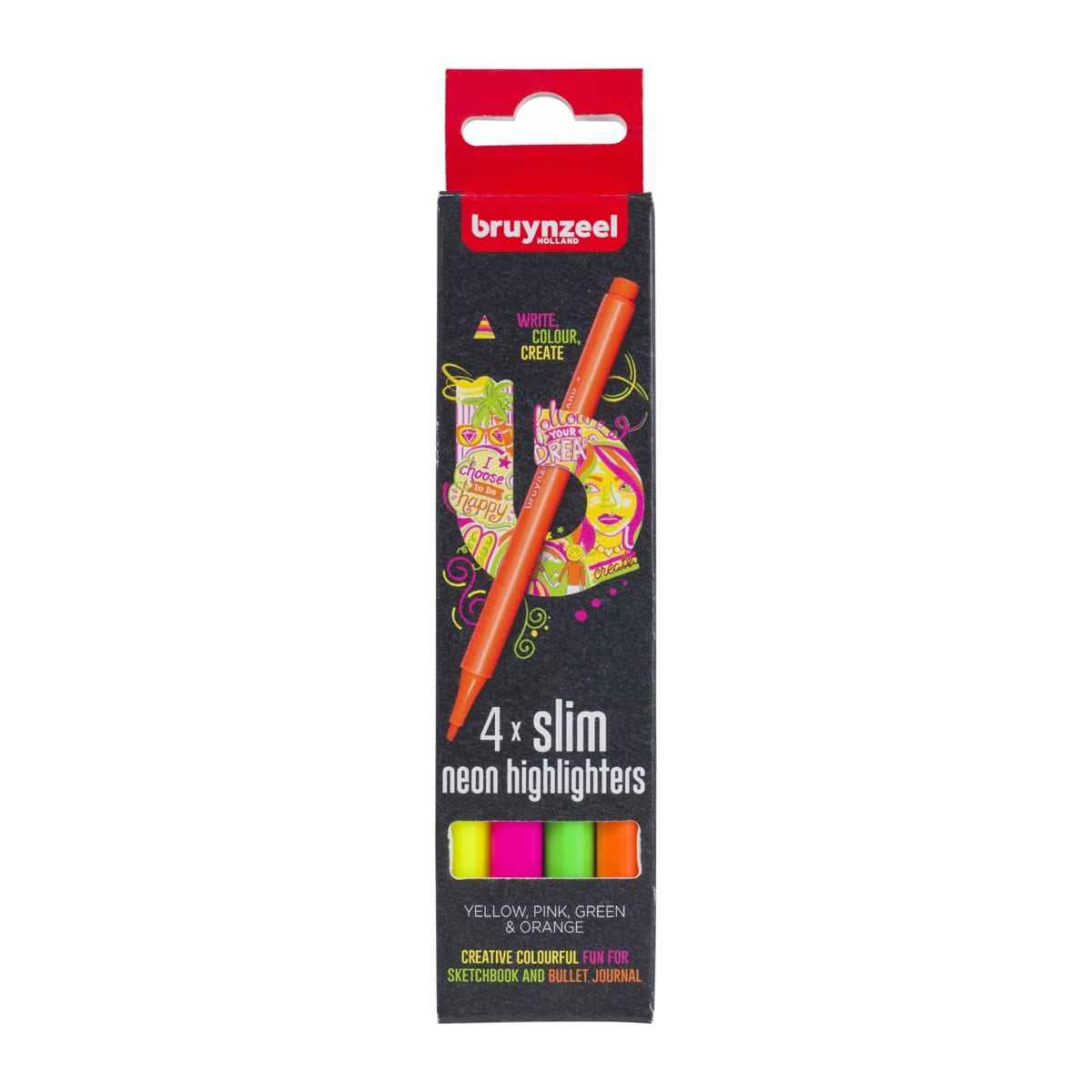 Highlighter Set 4-Highlighter Slim Neon Colors Set