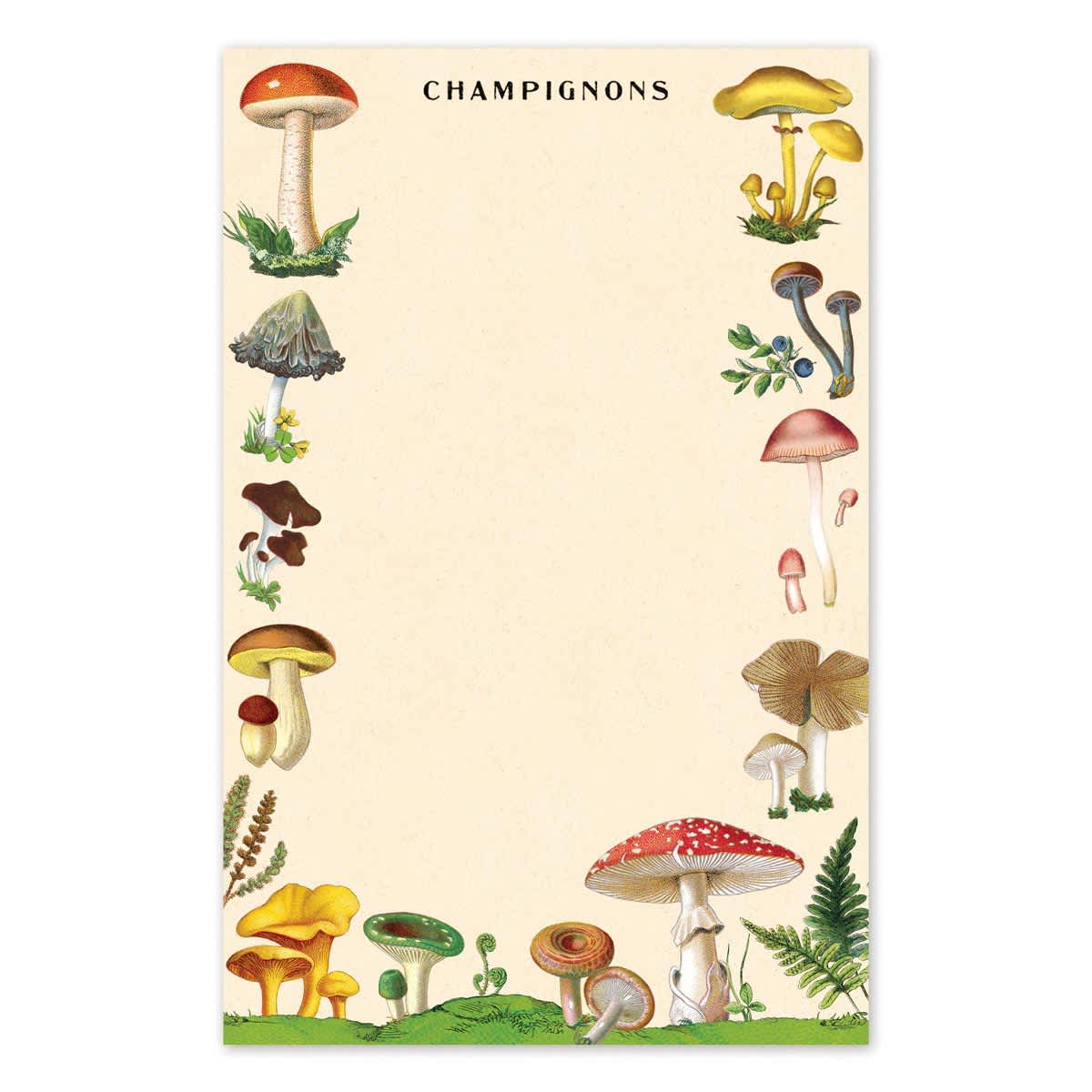 Cavallini Notepad Mushrooms
