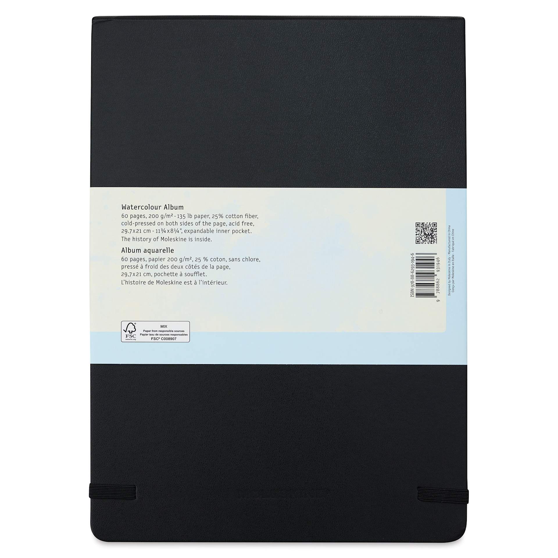 Moleskine Art Collection Watercolor Album - 8-1/4" x 11-3/4", 60 Pages (Back)