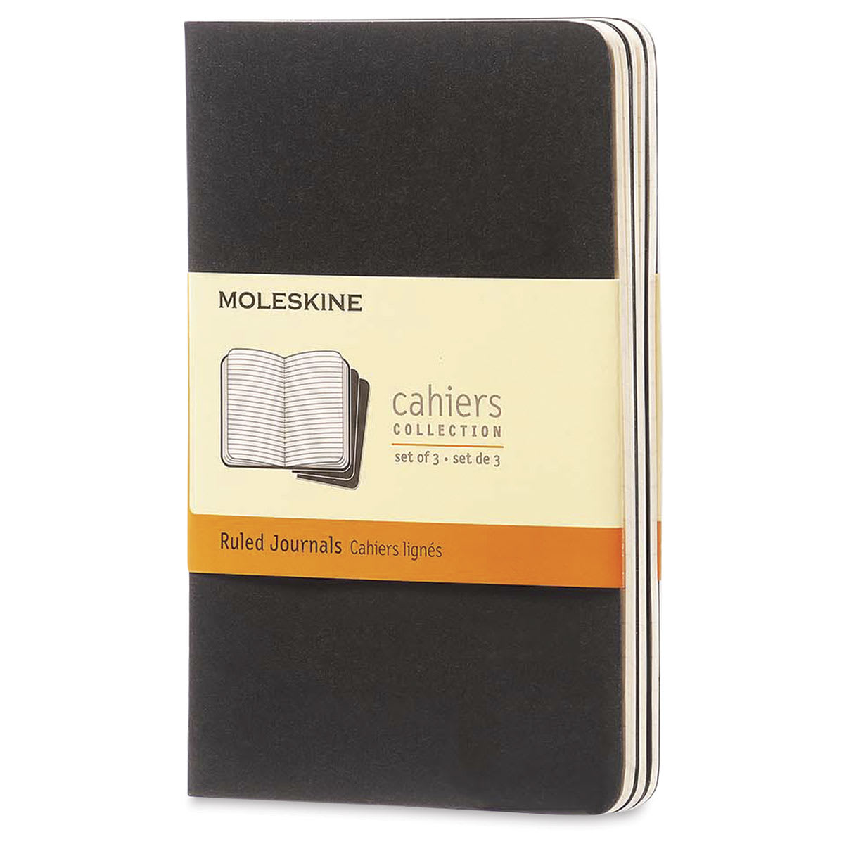 Moleskine Cahier Journals - Black, Ruled, Pkg of 3, 5½'' × 3½''