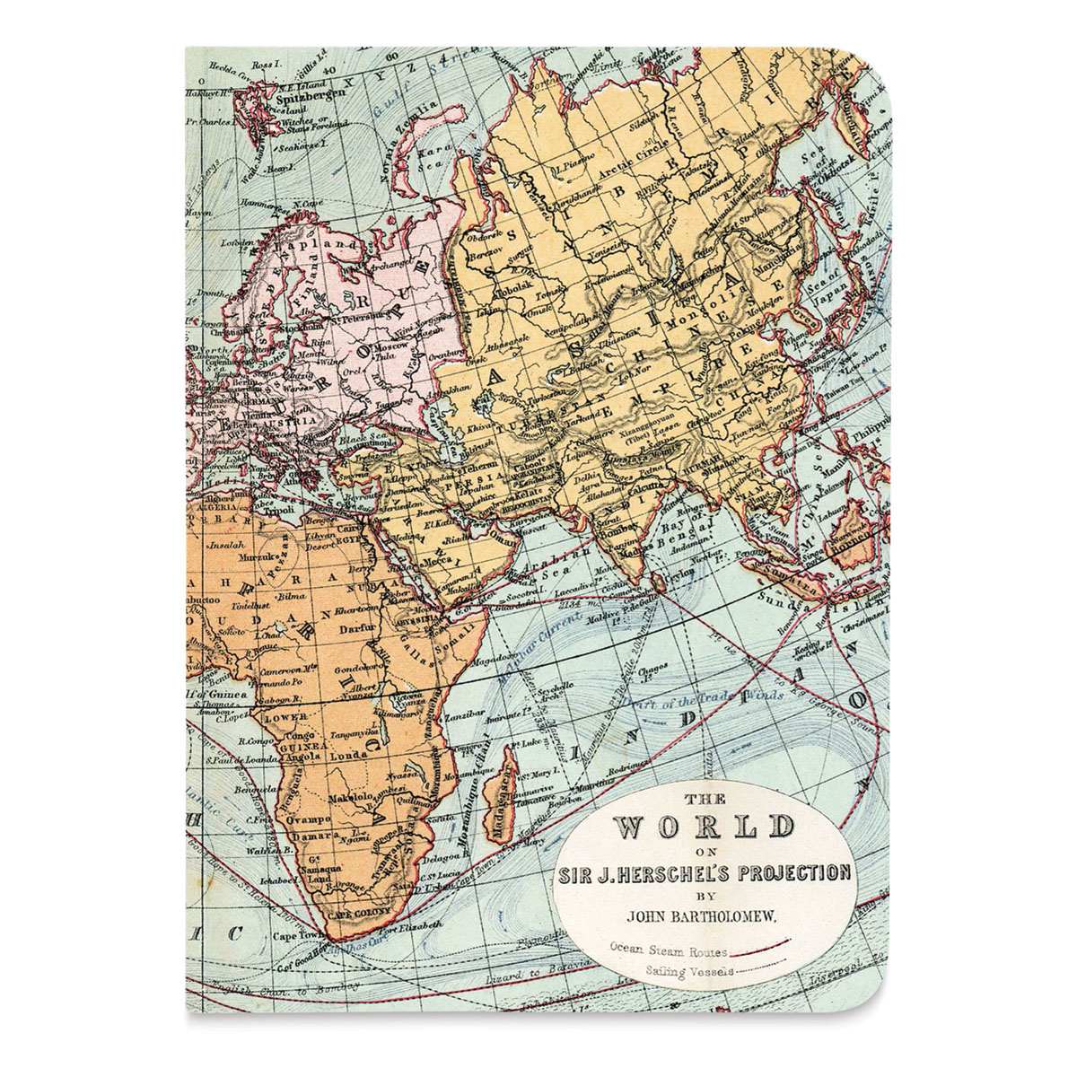 Cavallini Vintage Map Mini Notebook - blank page notebook