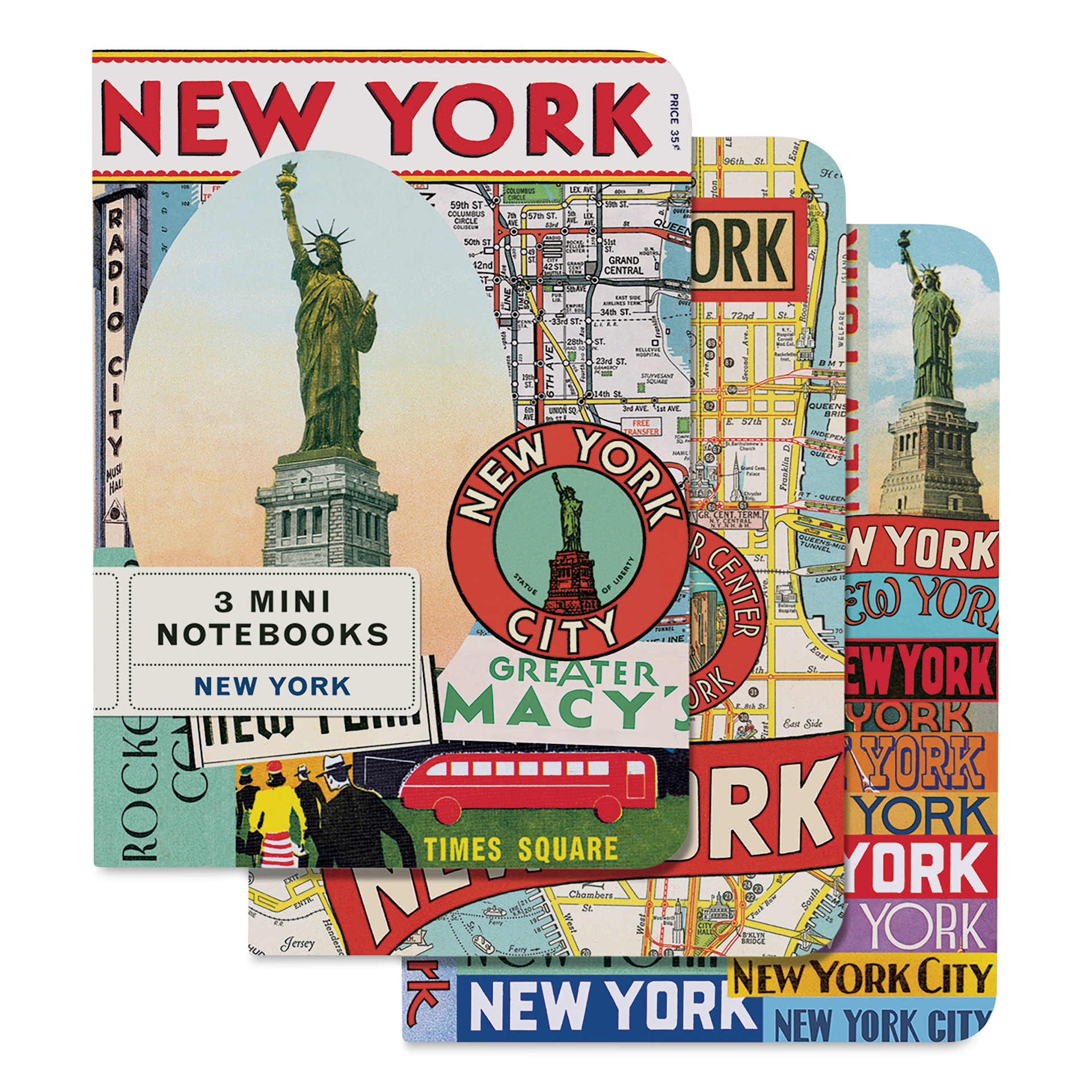 Cavallini New York Mini Notebooks, package of 3
