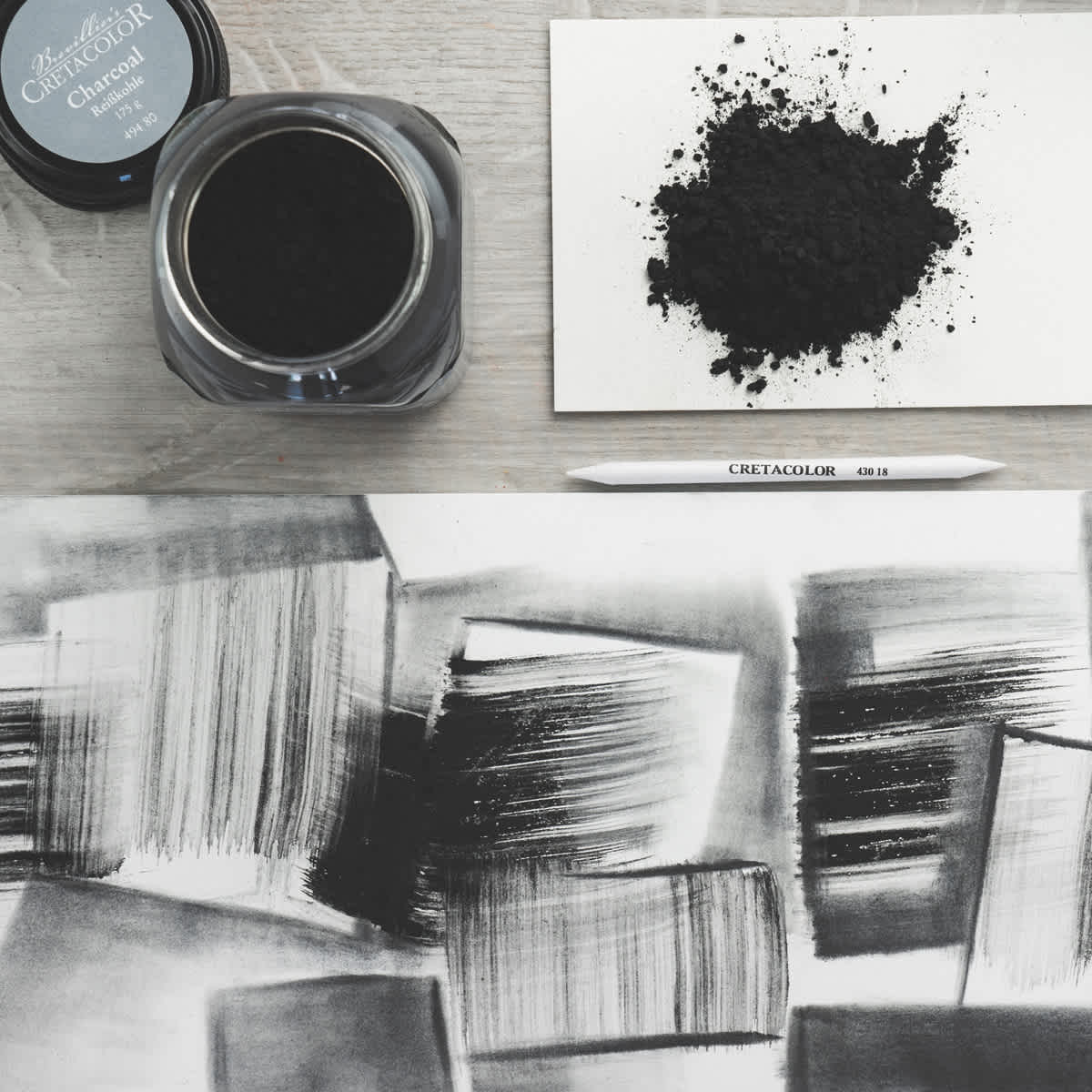 Cretacolor Charcoal Powder, 175g Jar