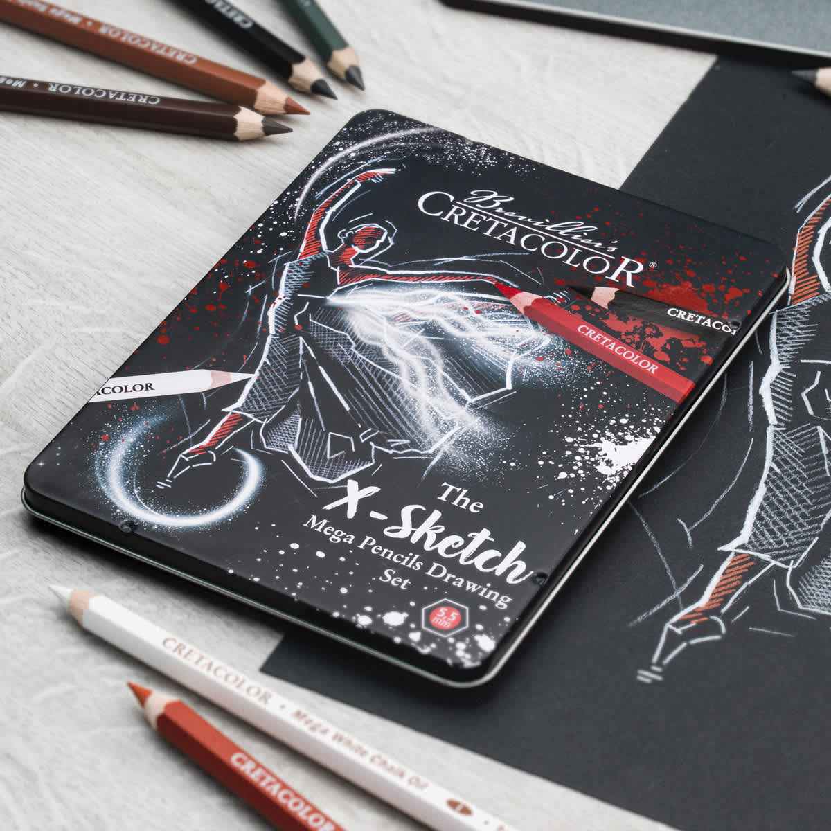 X-Sketch Mega Pencil Drawing 12-Piece Set 12-Piece Tin Box Set