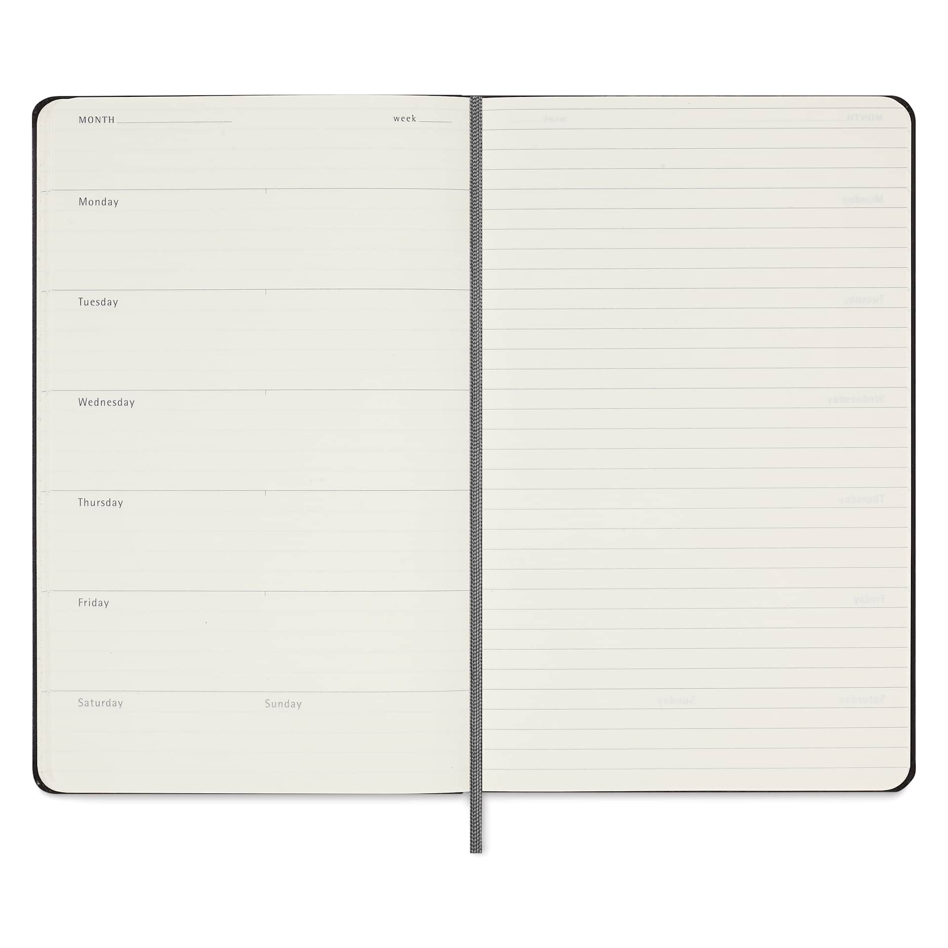 Moleskine Undated Weekly Planner - Black, 8-1/4" x 5", 208 Pages, planner page