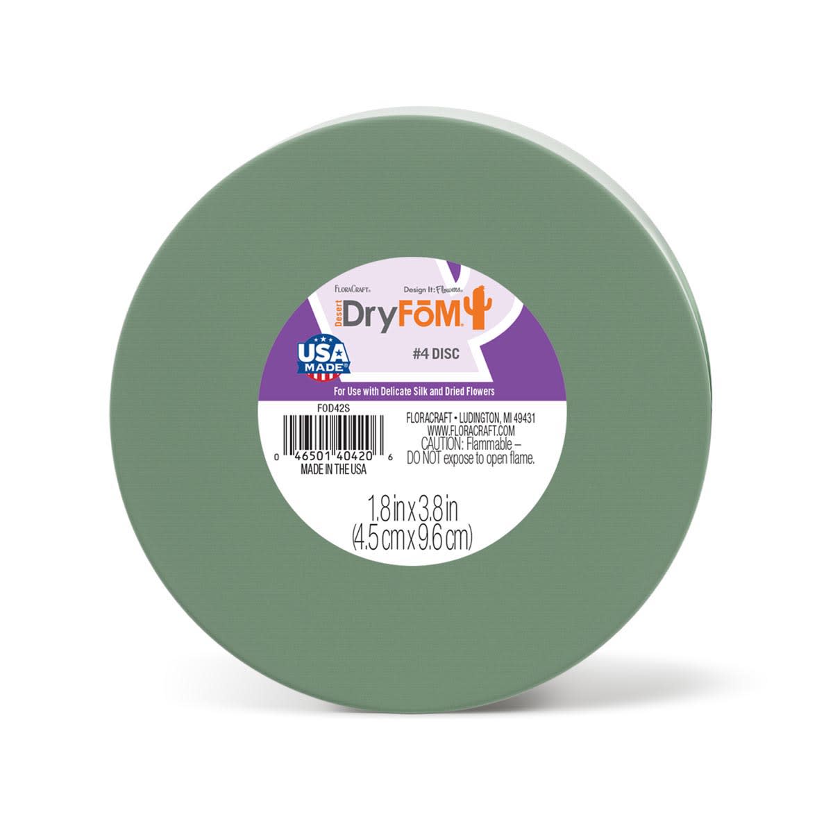 Desert DryFoM Floral Foams 3.8" x 1.8" Disc - Green