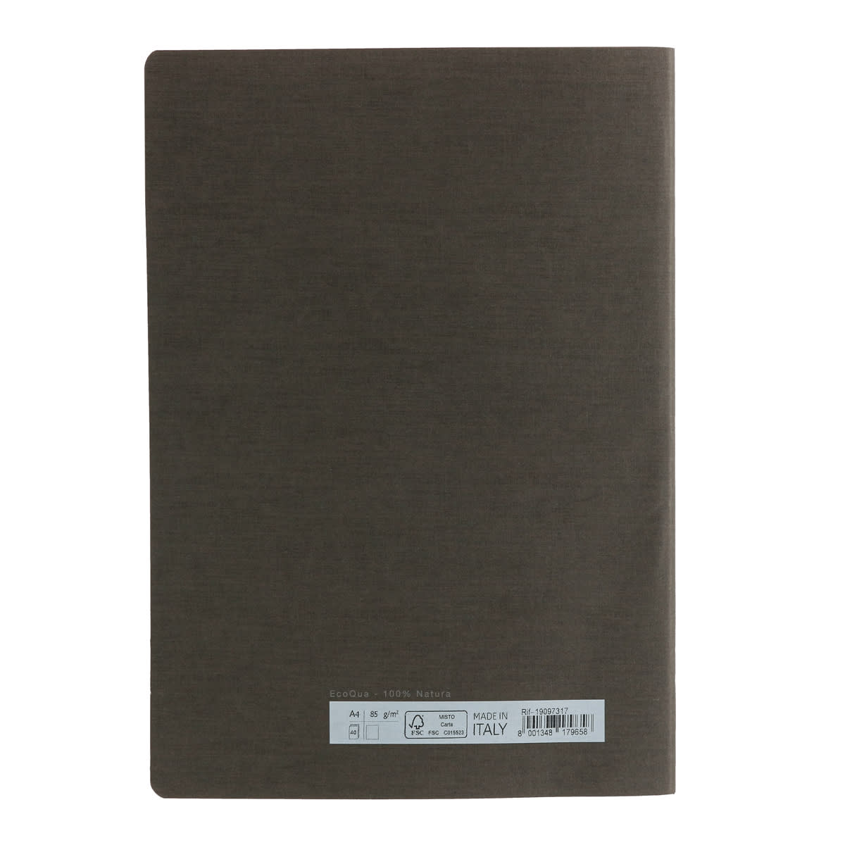 Fabriano EcoQua Notebook, 38 Sheets, 8.25 in x 11.7 in, Stone