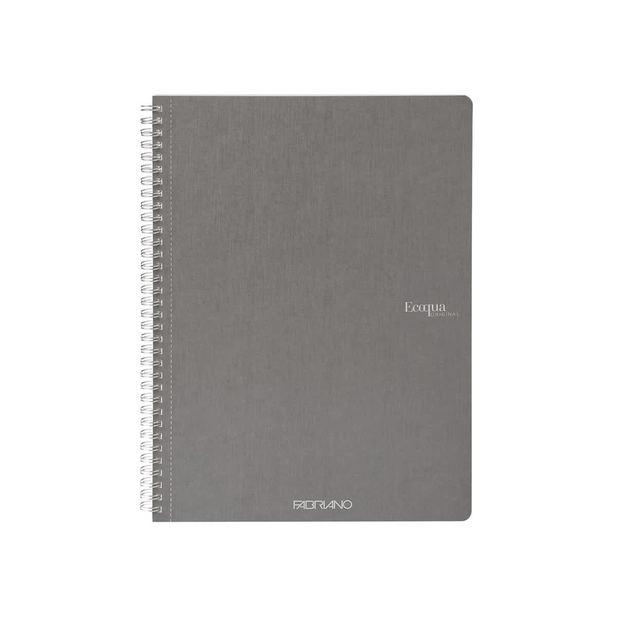 Fabriano Ecoqua Original Spiral-Bound Notebook, 8.3 in x 11.7 in, A4, Lined, 70 Sheets, Grey