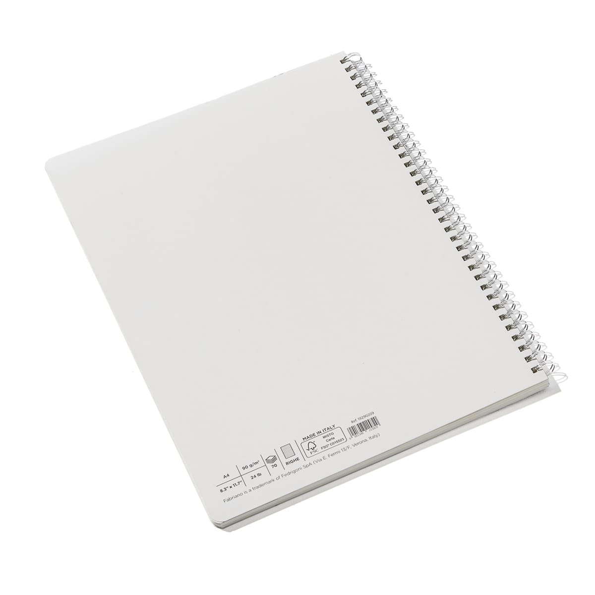 Fabriano Ecoqua Original Spiral-Bound Notebook, 8.3 in x 11.7 in, A4, Lined, 70 Sheets, Yellow