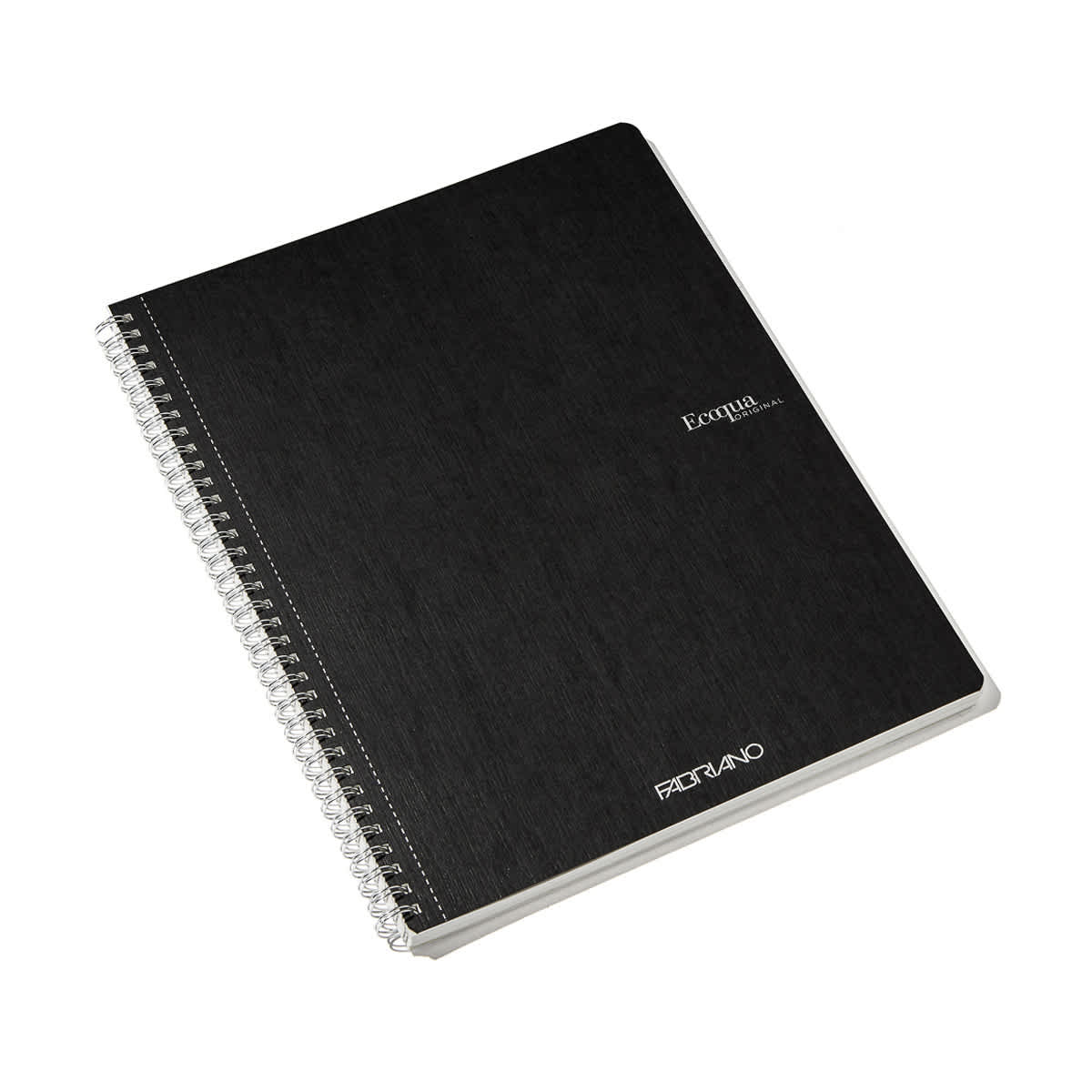 Fabriano Ecoqua Original Spiral-Bound Notebook, 8.3 in x 11.7 in, A4, Lined, 70 Sheets, Black