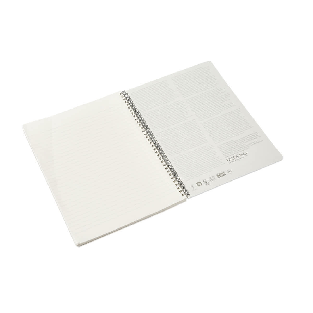 Fabriano Ecoqua Original Spiral-Bound Notebook, 8.3 in x 11.7 in, A4, Lined, 70 Sheets, Black
