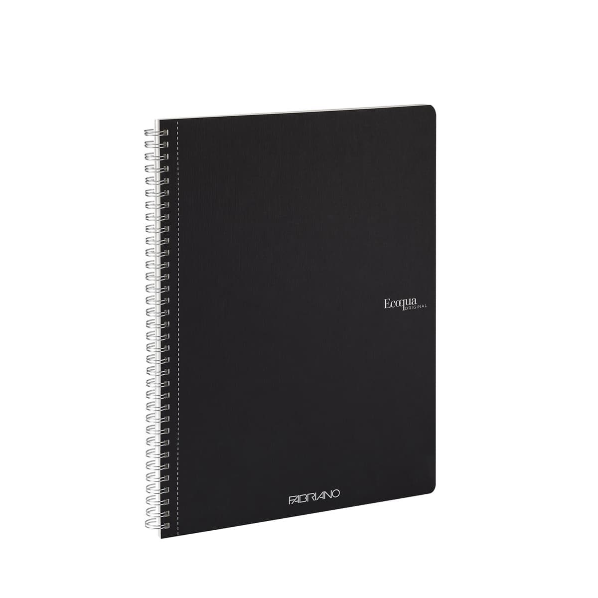 Fabriano Ecoqua Original Spiral-Bound Notebook, 8.3 in x 11.7 in, A4, Lined, 70 Sheets, Black