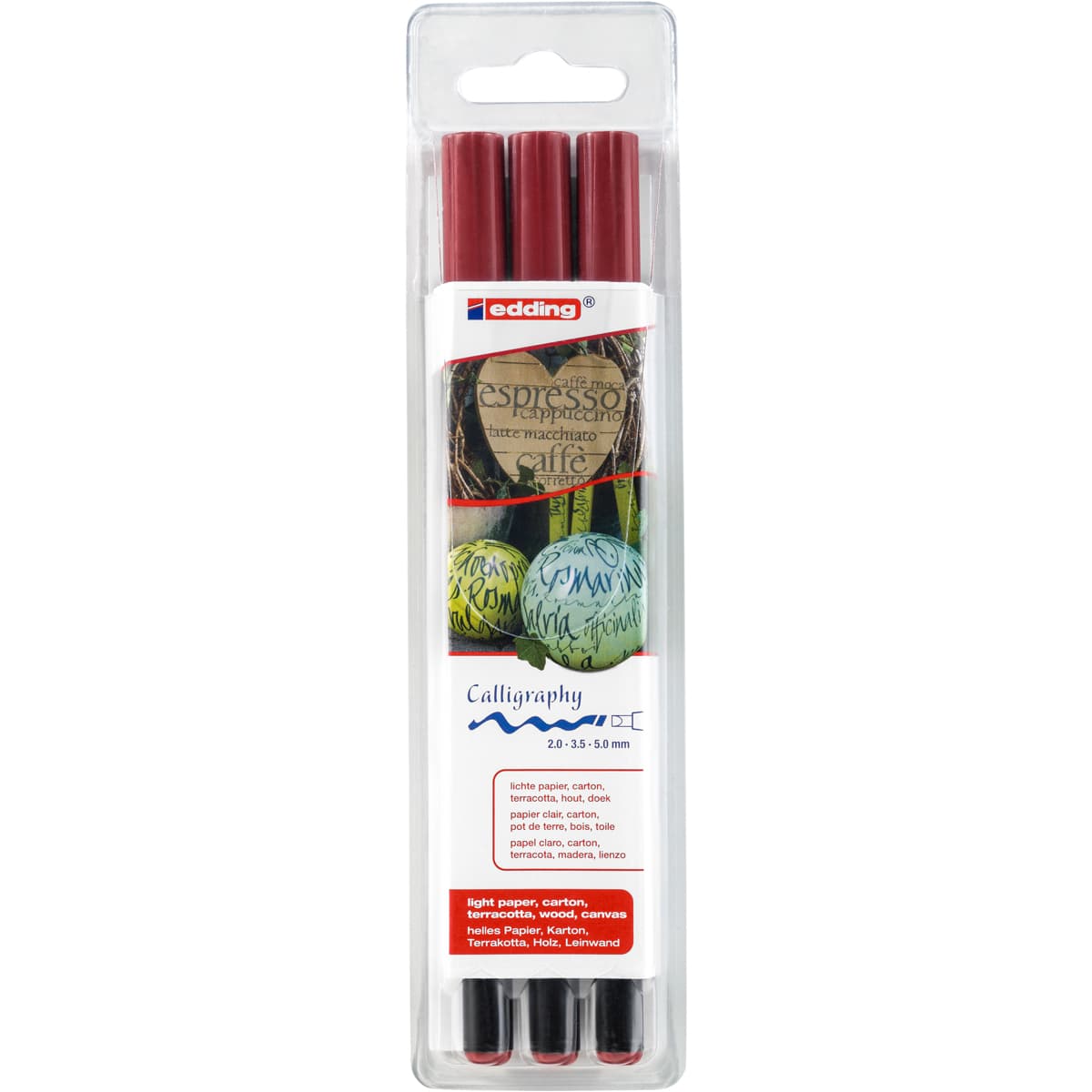 1256 Calligraphy Pen Set 3-Pen Set - Crimson Lake
