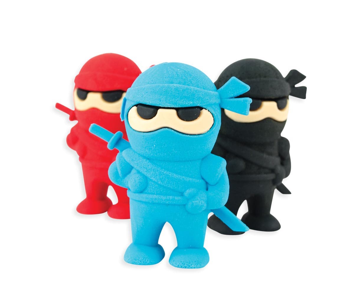 OOLY Ninja Erasers, Pkg of 3