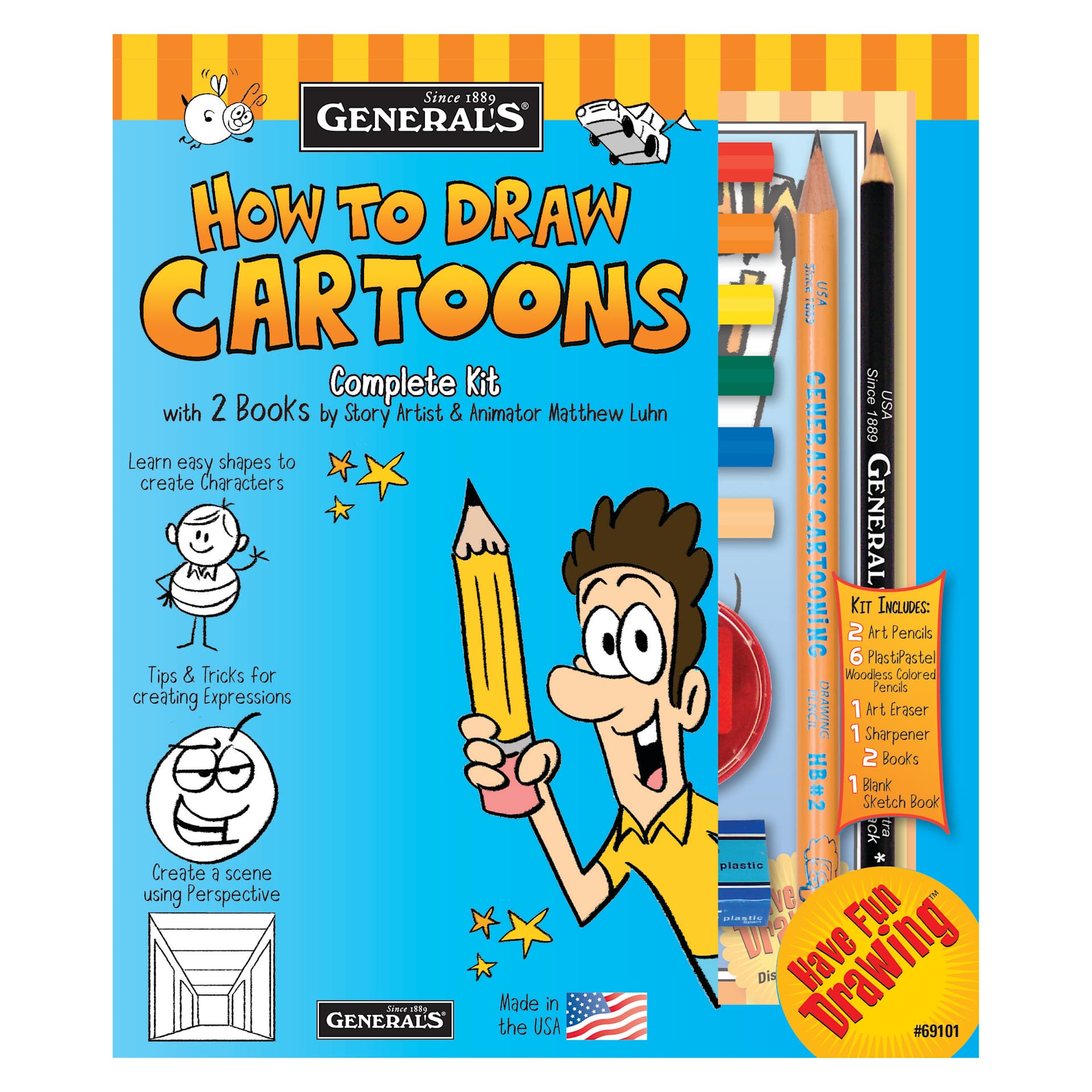 General Pencil How To Draw Cartoons Kit